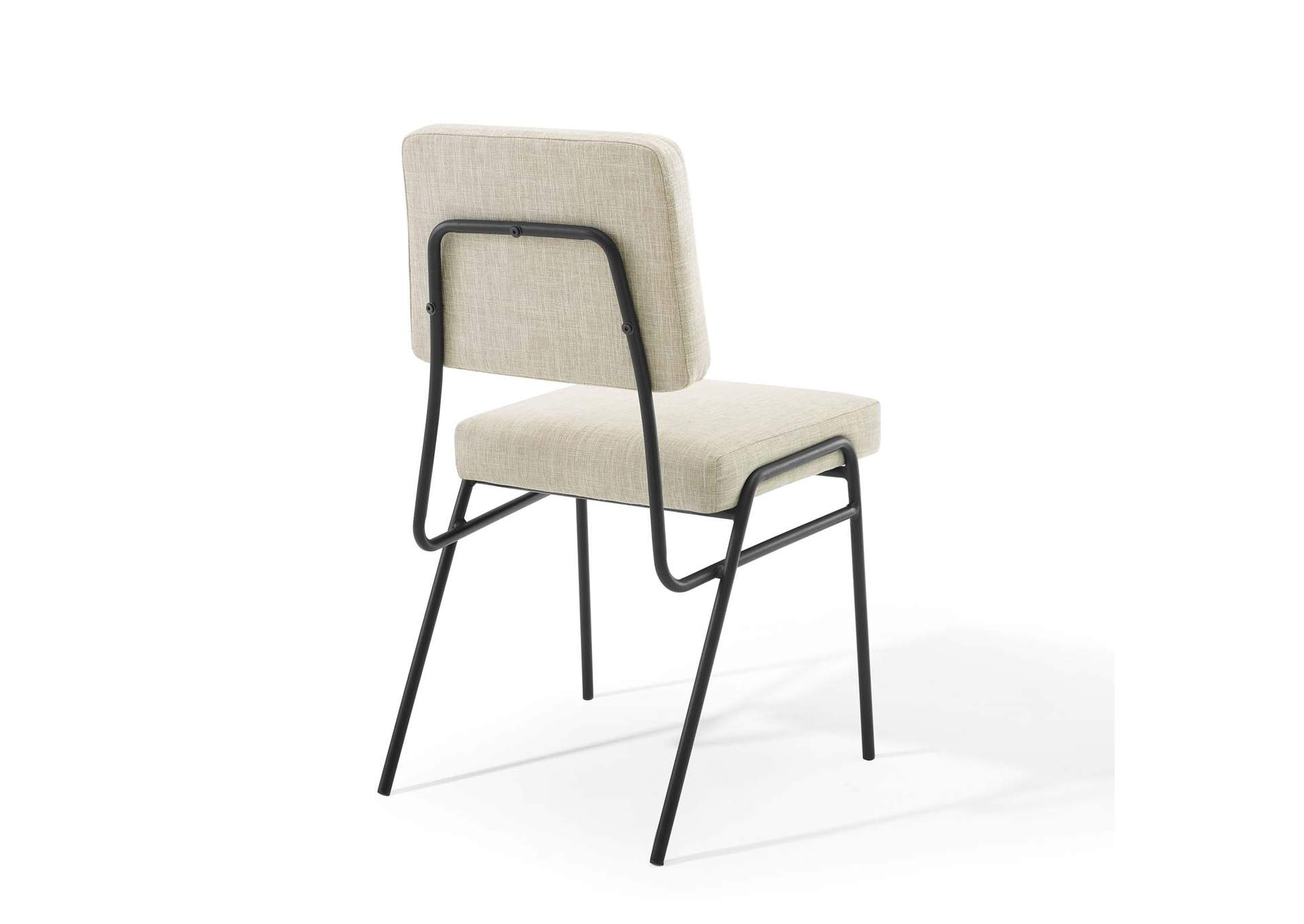 Black Beige Craft Upholstered Fabric Dining Side Chair,Modway