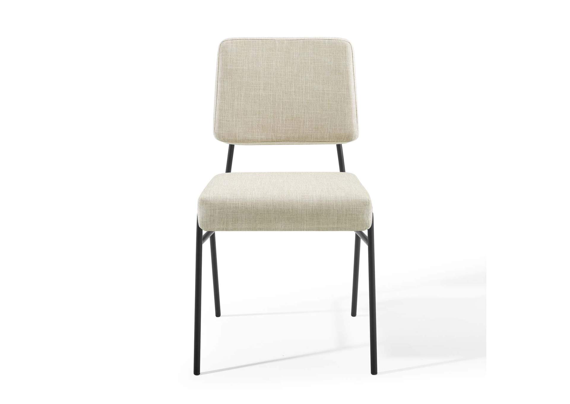 Black Beige Craft Upholstered Fabric Dining Side Chair,Modway