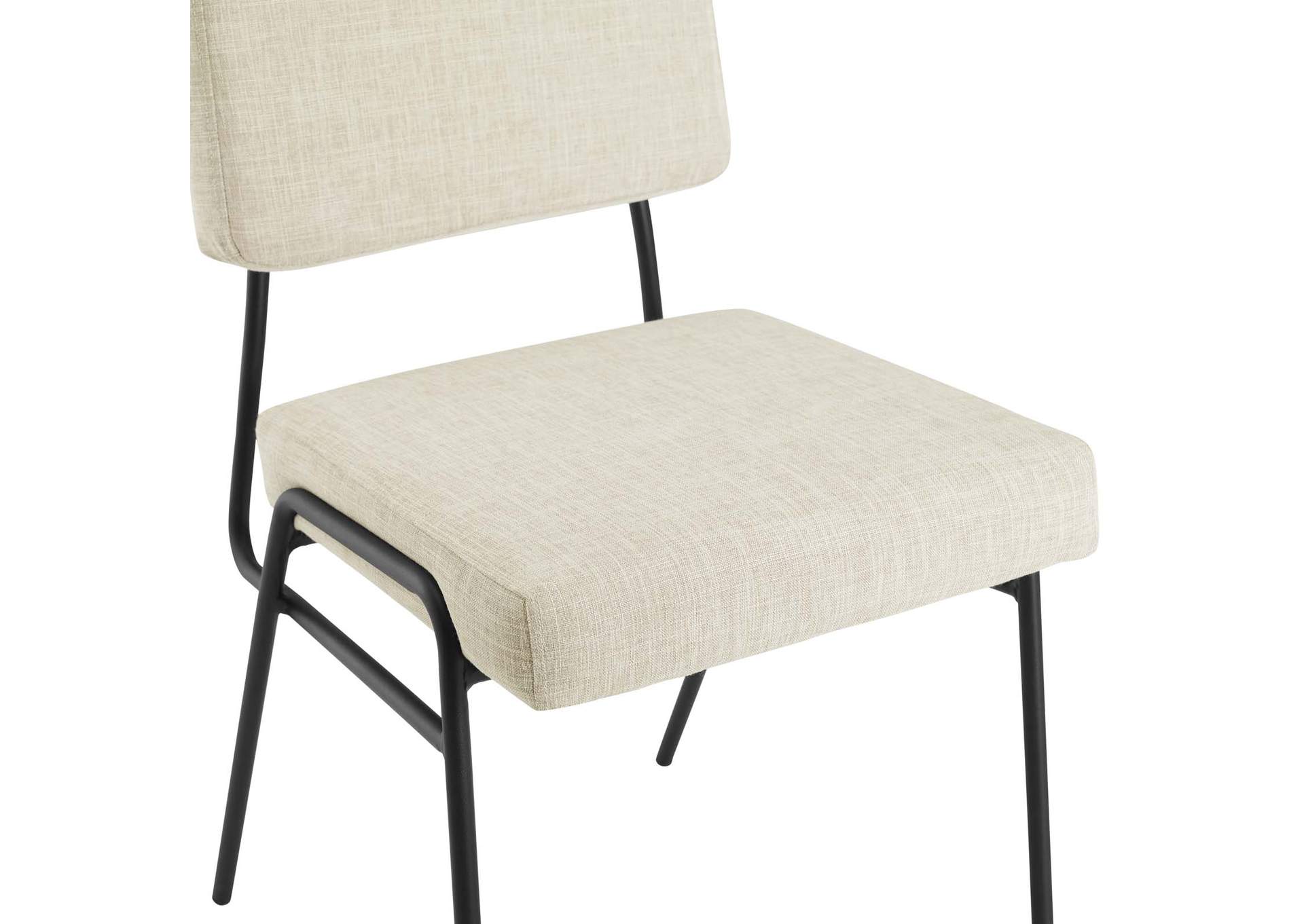 Black Beige Craft Upholstered Fabric Dining Side Chair,Modway