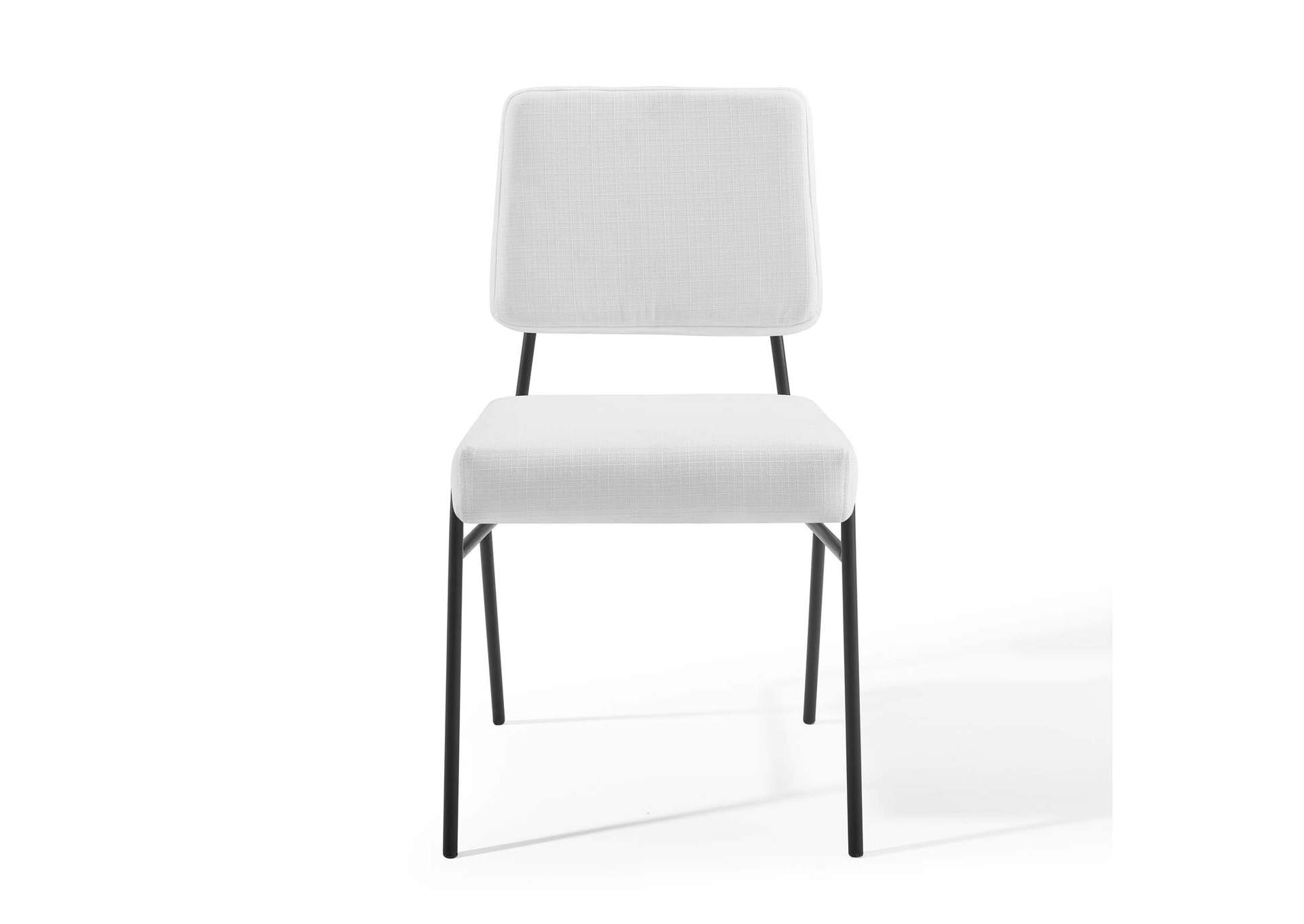 Black White Craft Upholstered Fabric Dining Side Chair,Modway