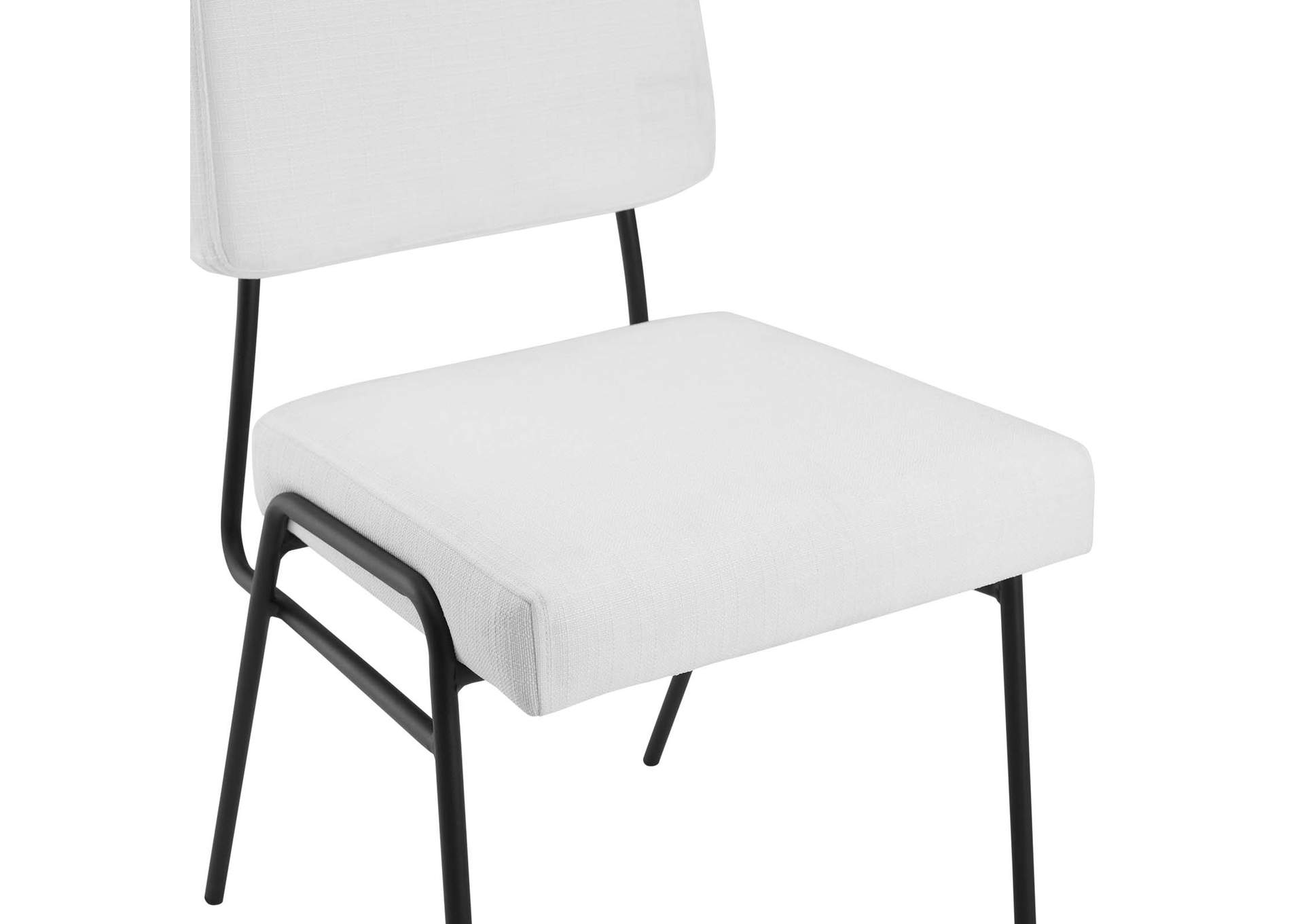 Black White Craft Upholstered Fabric Dining Side Chair,Modway