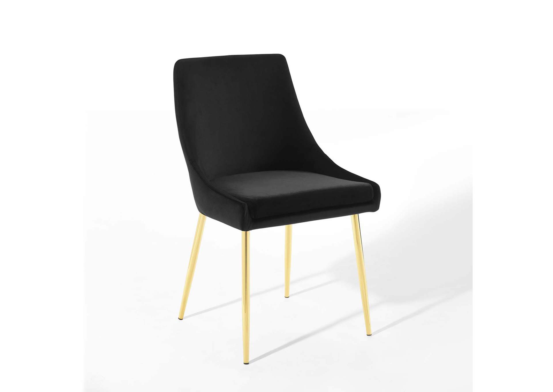 Gold Black Viscount Performance Velvet Dining Chairs - [Set of 2],Modway