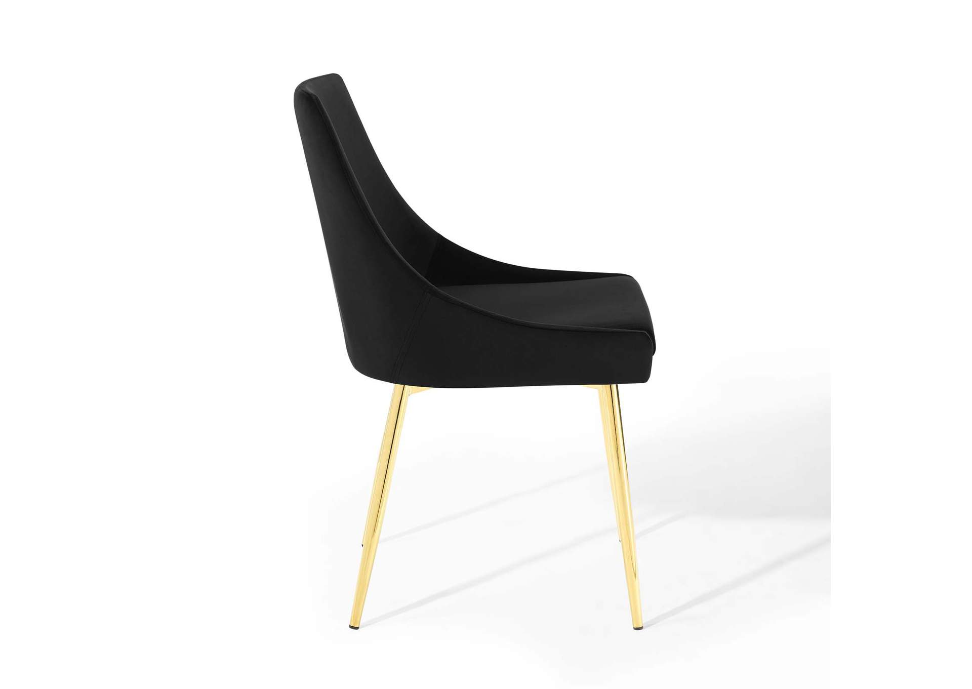 Gold Black Viscount Performance Velvet Dining Chairs - [Set of 2],Modway