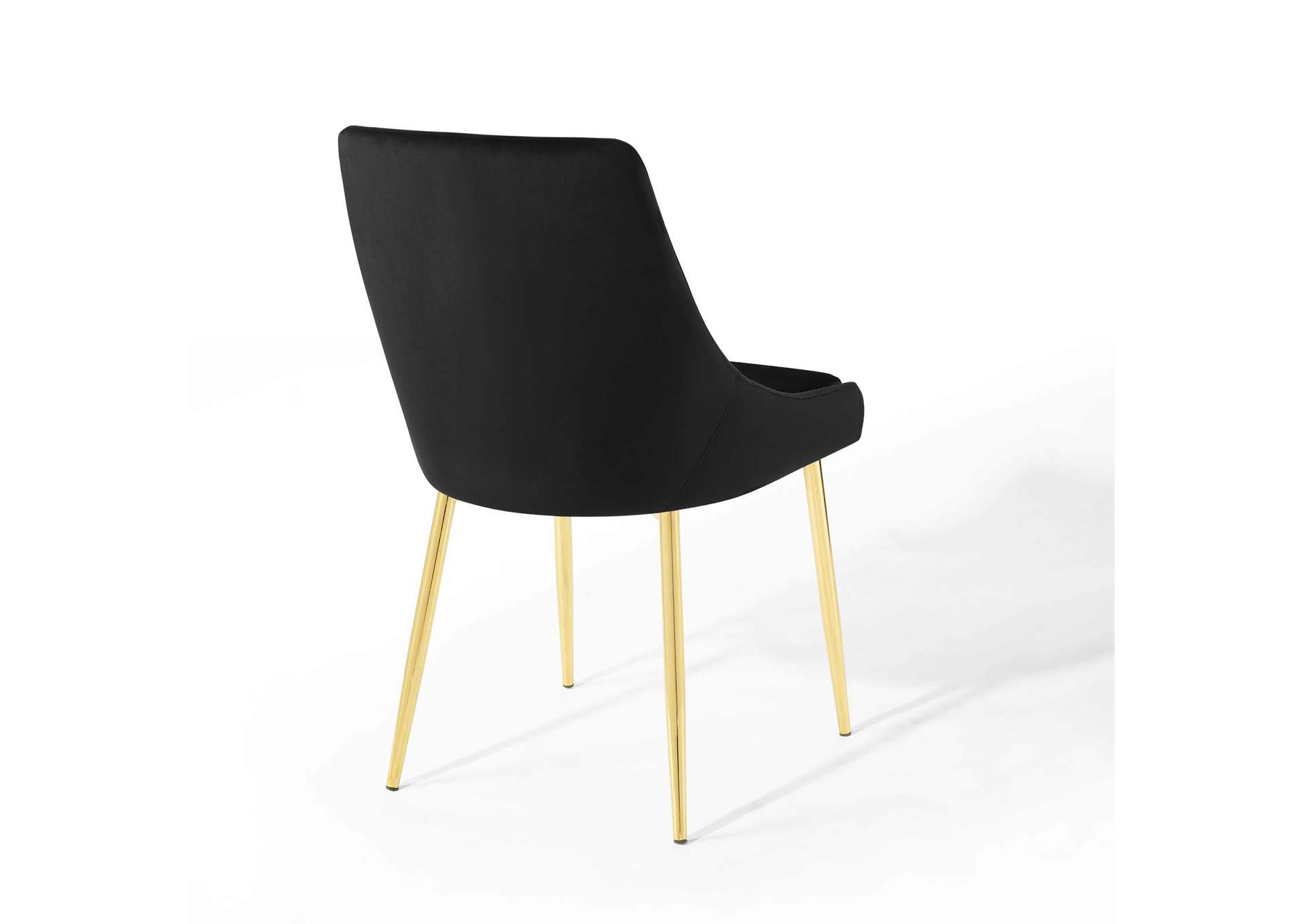 Gold Black Viscount Performance Velvet Dining Chairs - [Set of 2],Modway