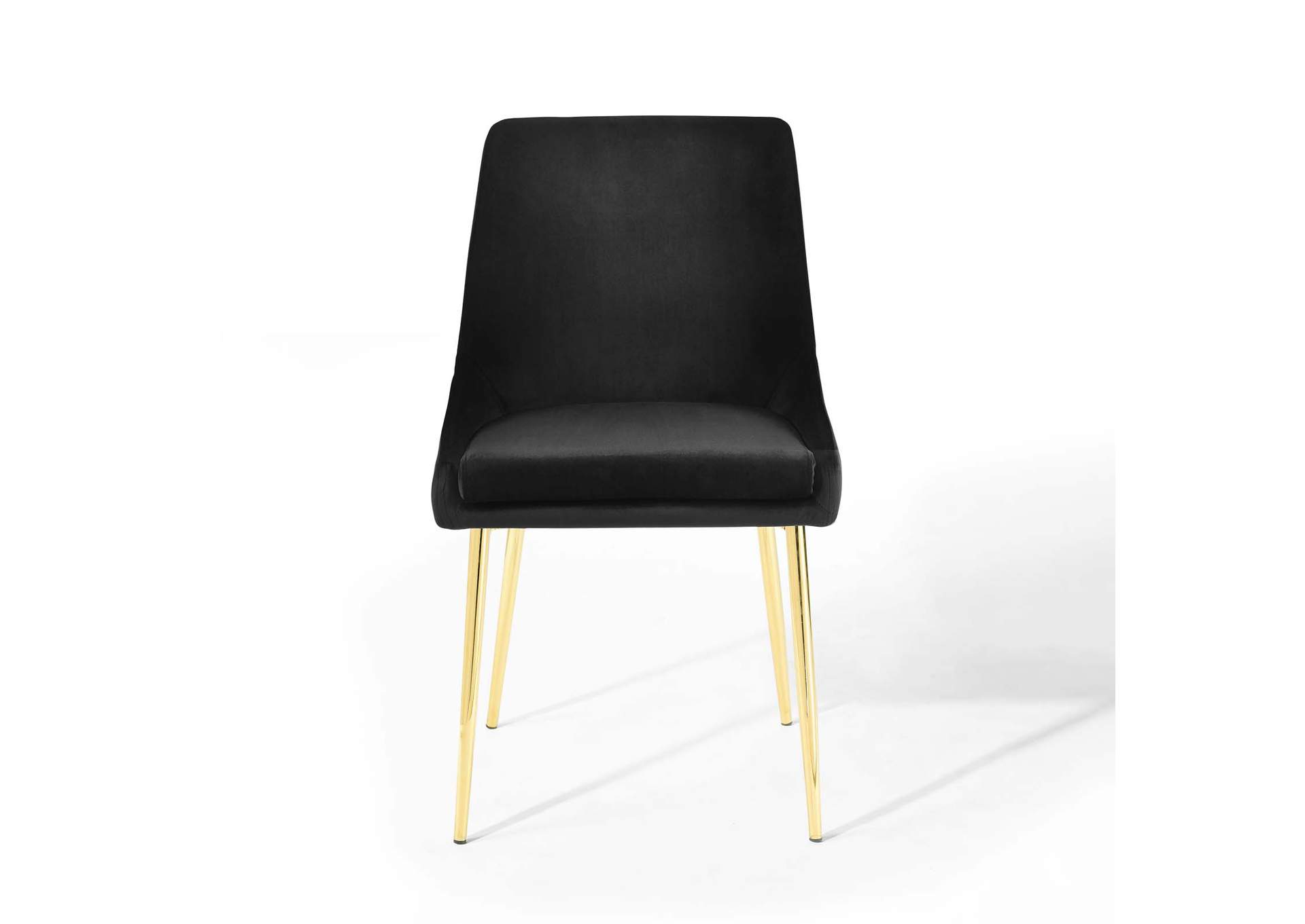 Gold Black Viscount Performance Velvet Dining Chairs - [Set of 2],Modway
