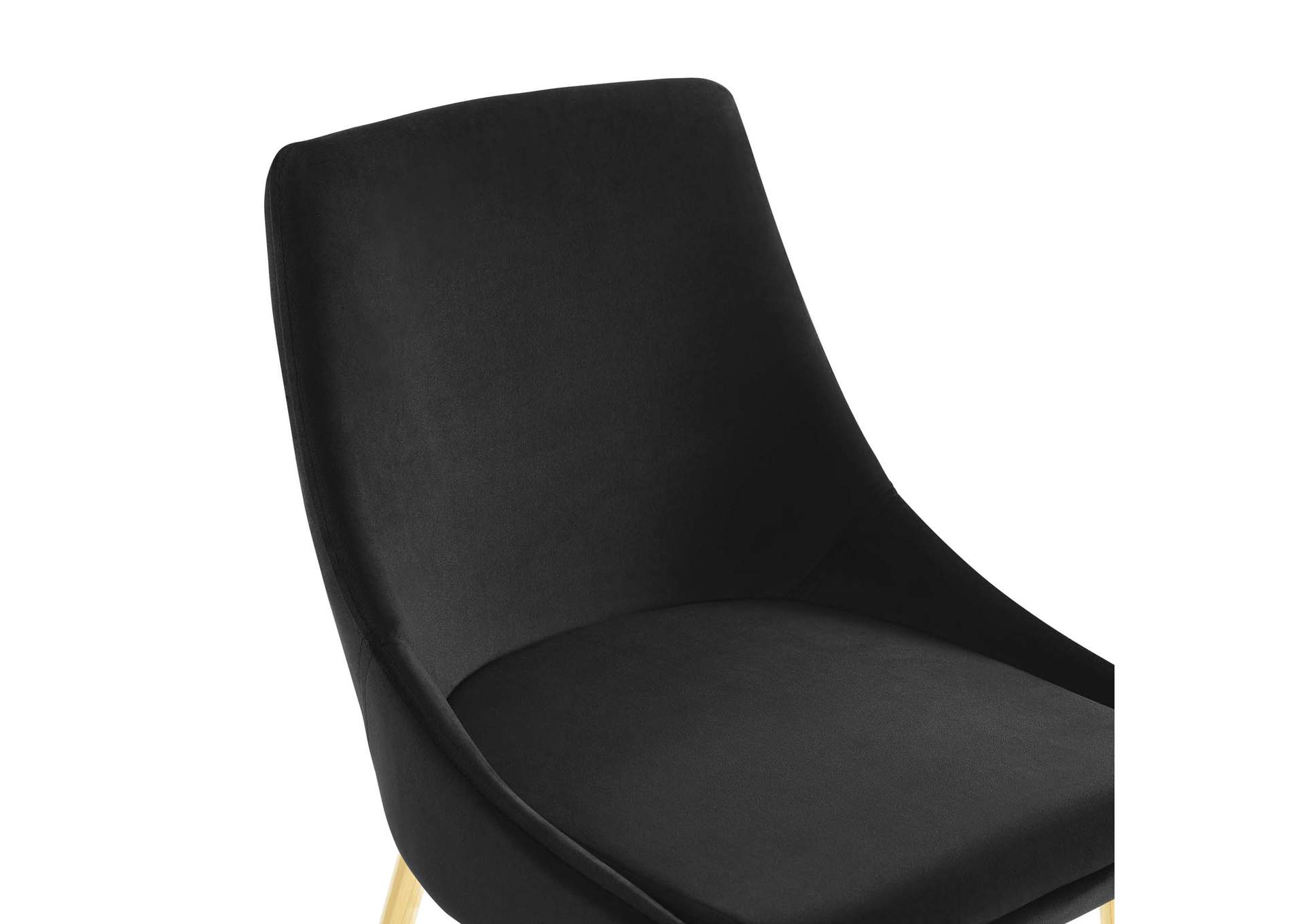 Gold Black Viscount Performance Velvet Dining Chairs - [Set of 2],Modway