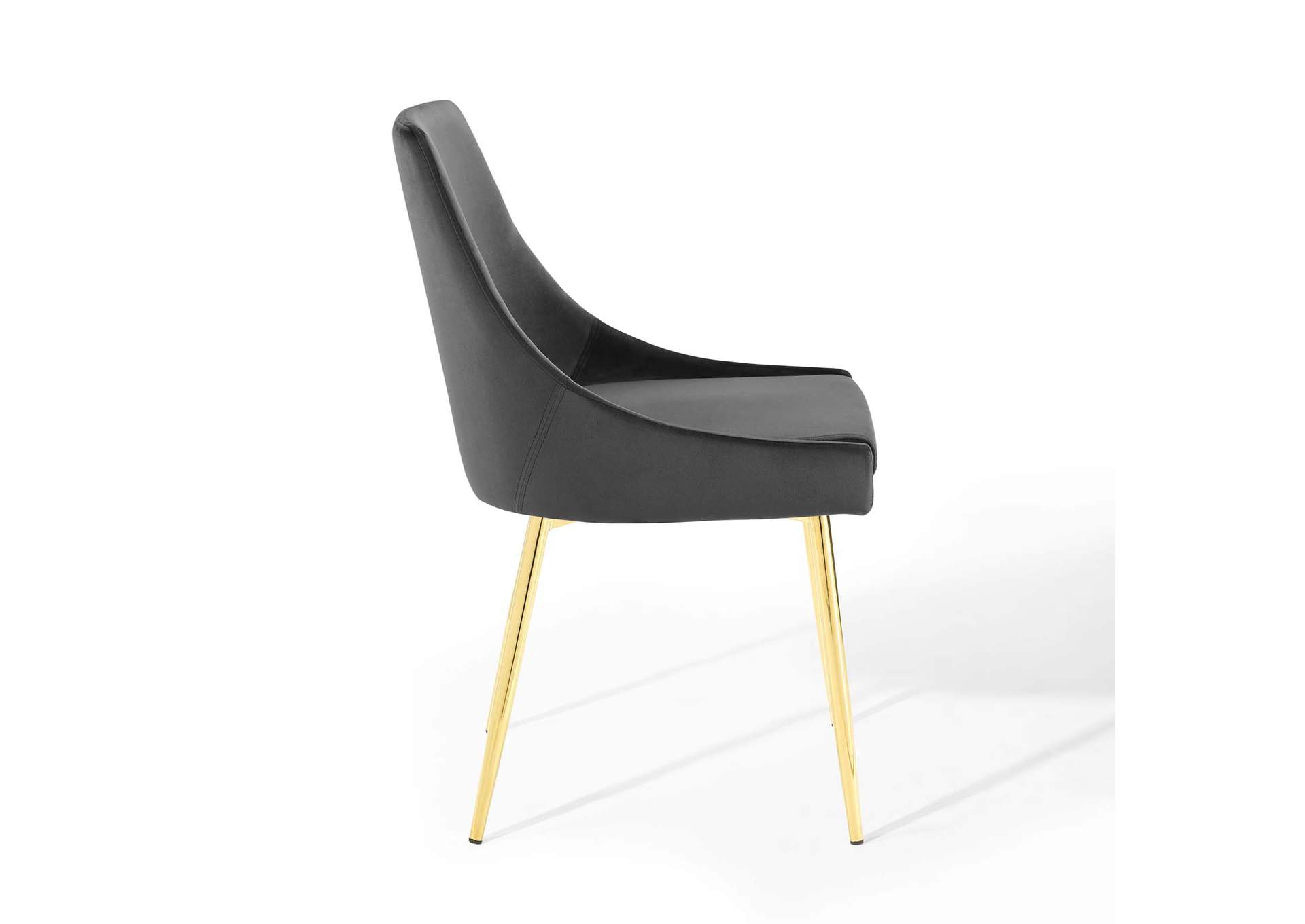 Gold Charcoal Viscount Performance Velvet Dining Chairs - [Set of 2],Modway