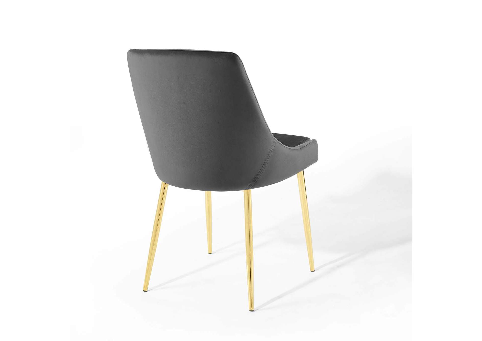 Gold Charcoal Viscount Performance Velvet Dining Chairs - [Set of 2],Modway