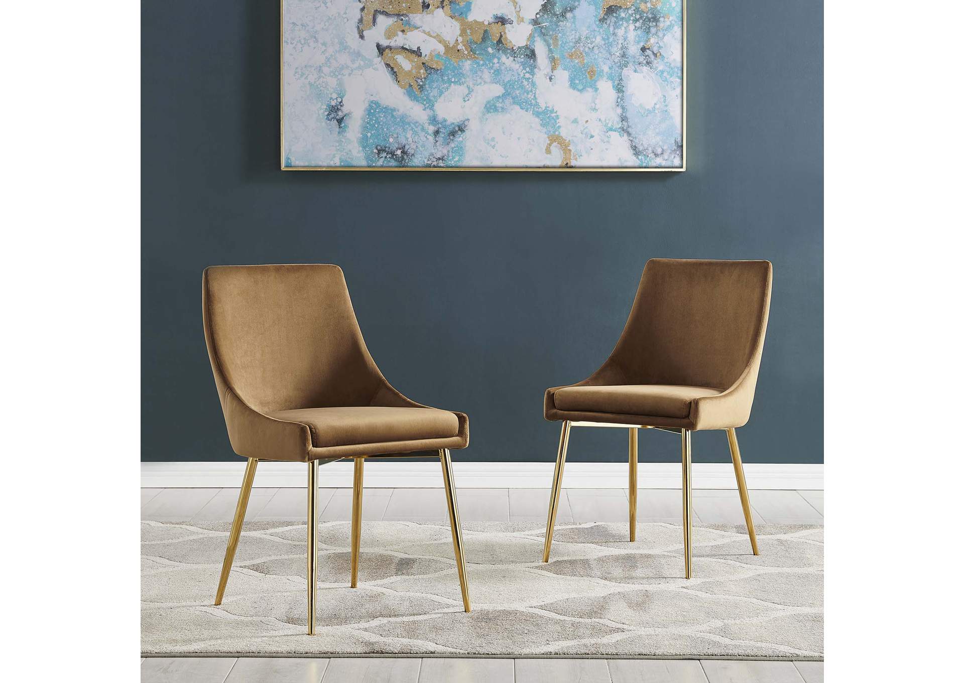 Viscount Performance Velvet Dining Chairs - Set of 2,Modway