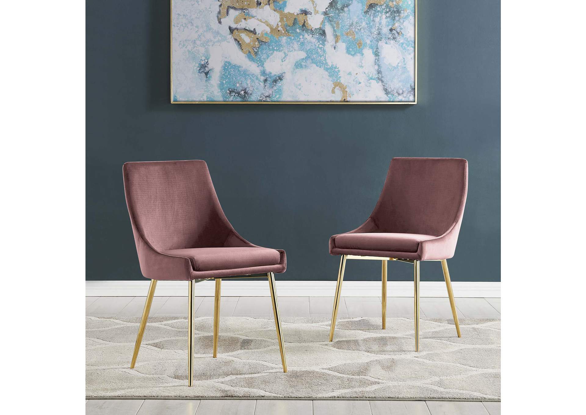 Viscount Performance Velvet Dining Chairs - Set of 2,Modway