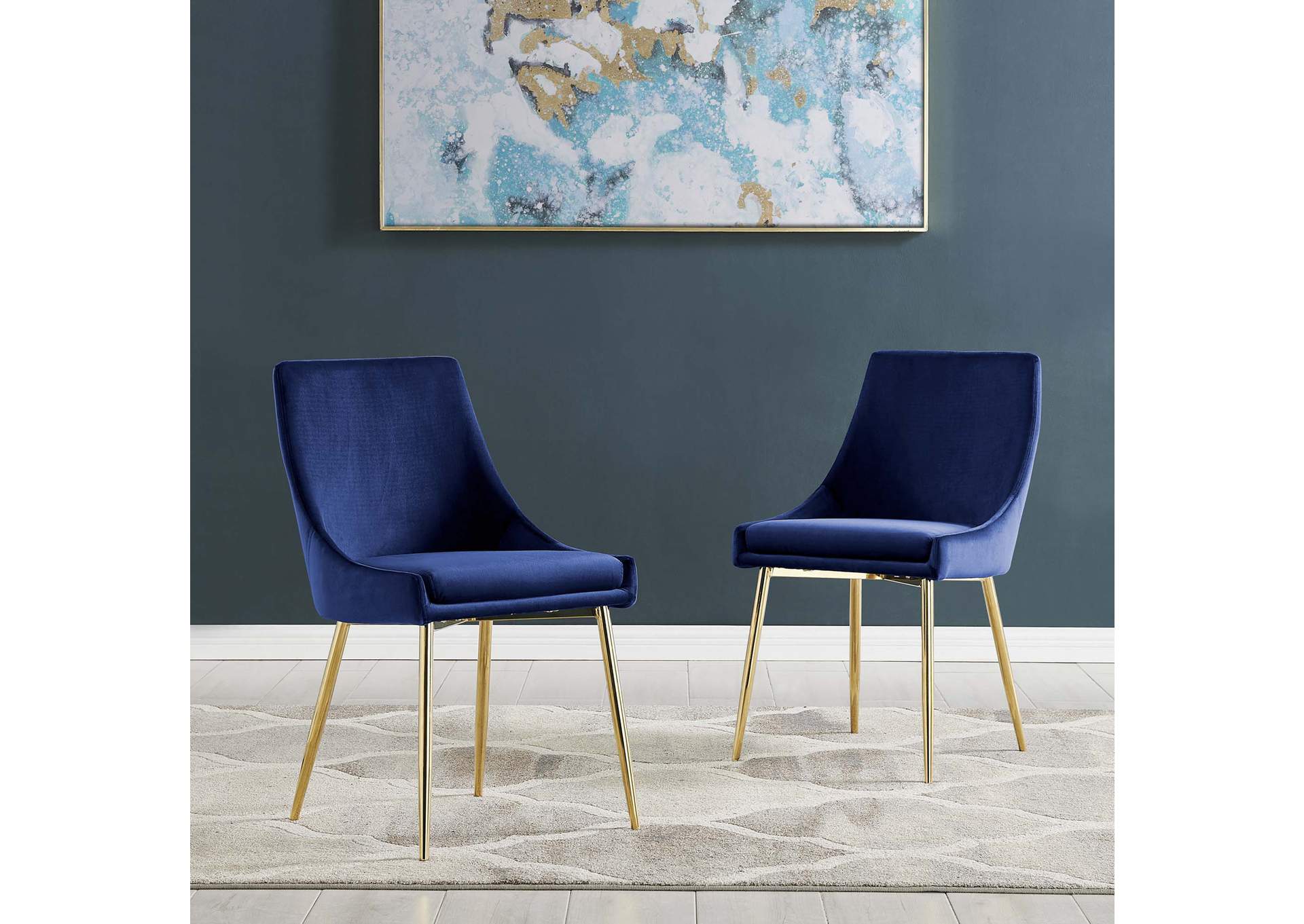Viscount Performance Velvet Dining Chairs - Set of 2,Modway