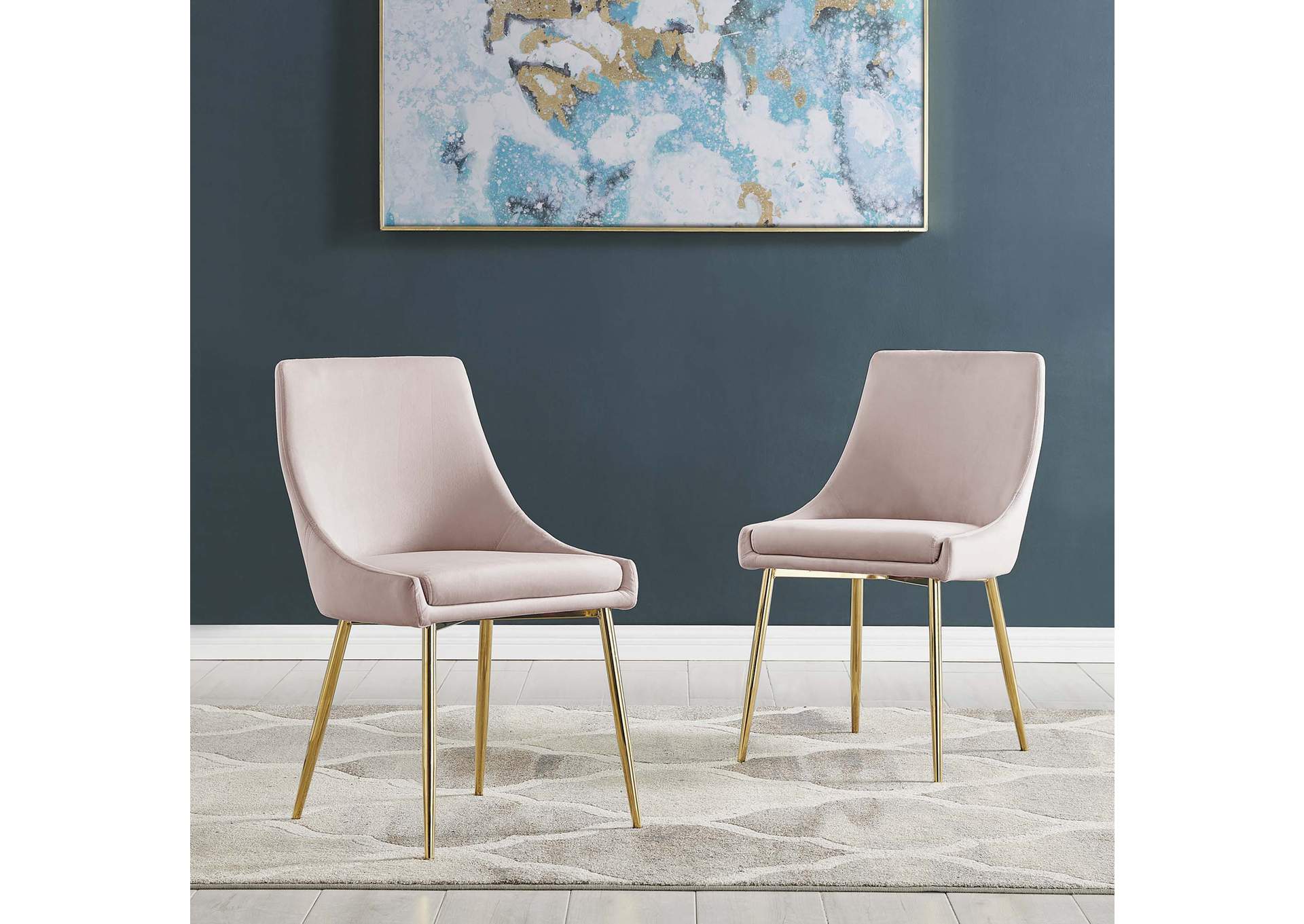 Viscount Performance Velvet Dining Chairs - Set of 2,Modway