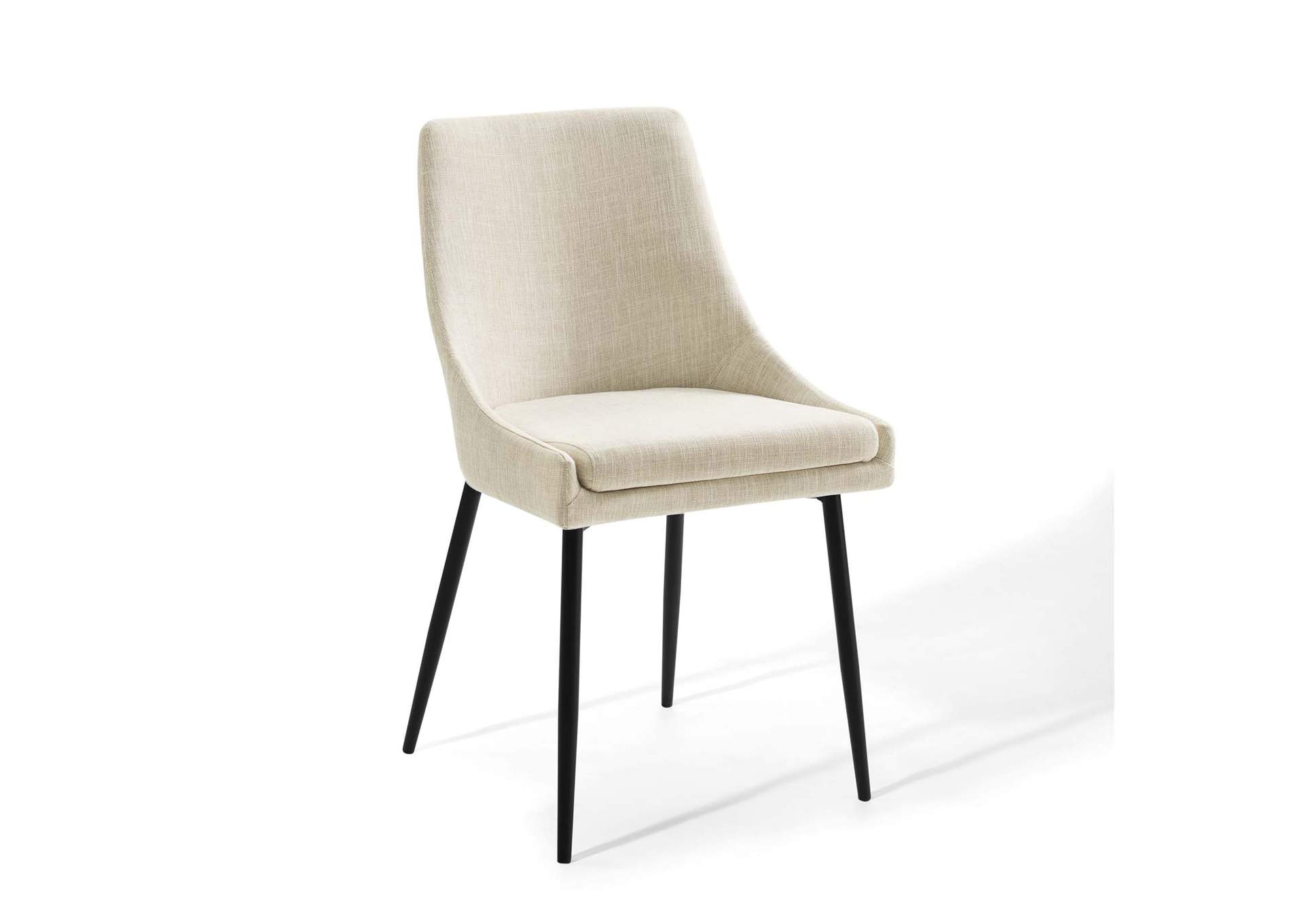 Viscount Black Beige Upholstered Fabric Dining Chairs - [Set of 2],Modway