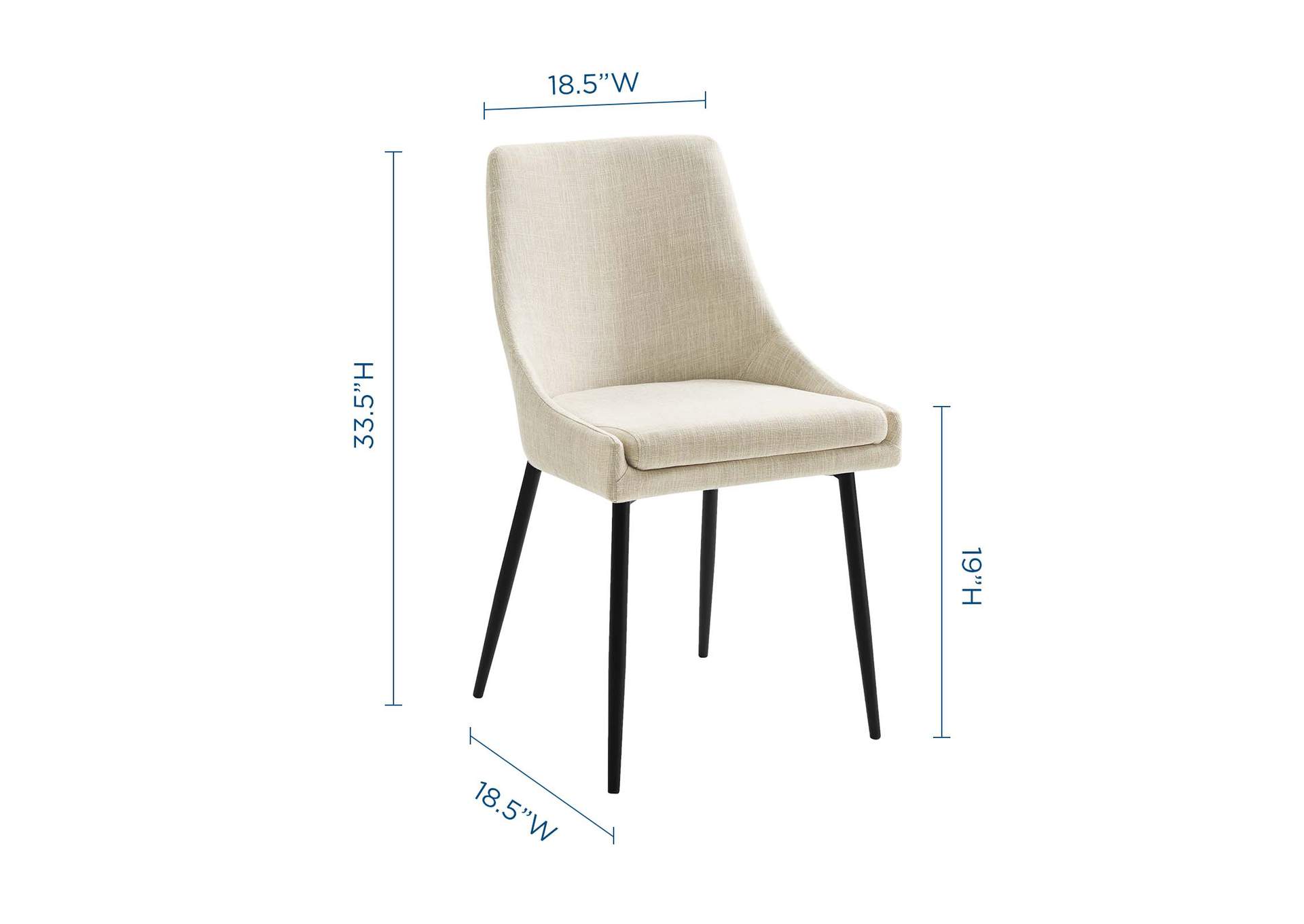 Viscount Black Beige Upholstered Fabric Dining Chairs - [Set of 2],Modway
