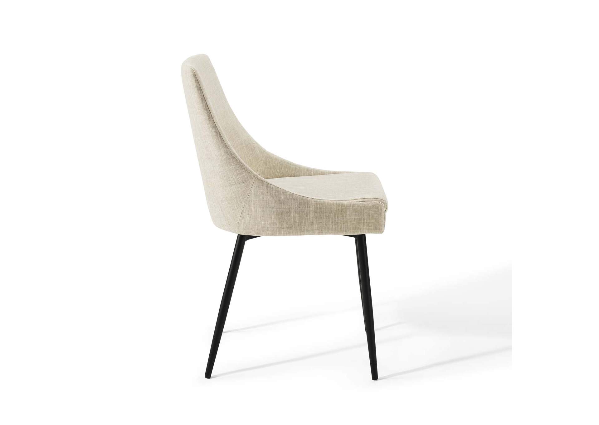 Viscount Black Beige Upholstered Fabric Dining Chairs - [Set of 2],Modway