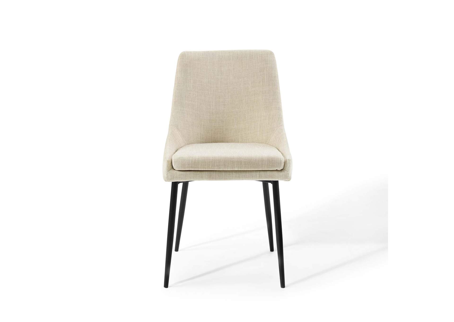 Viscount Black Beige Upholstered Fabric Dining Chairs - [Set of 2],Modway