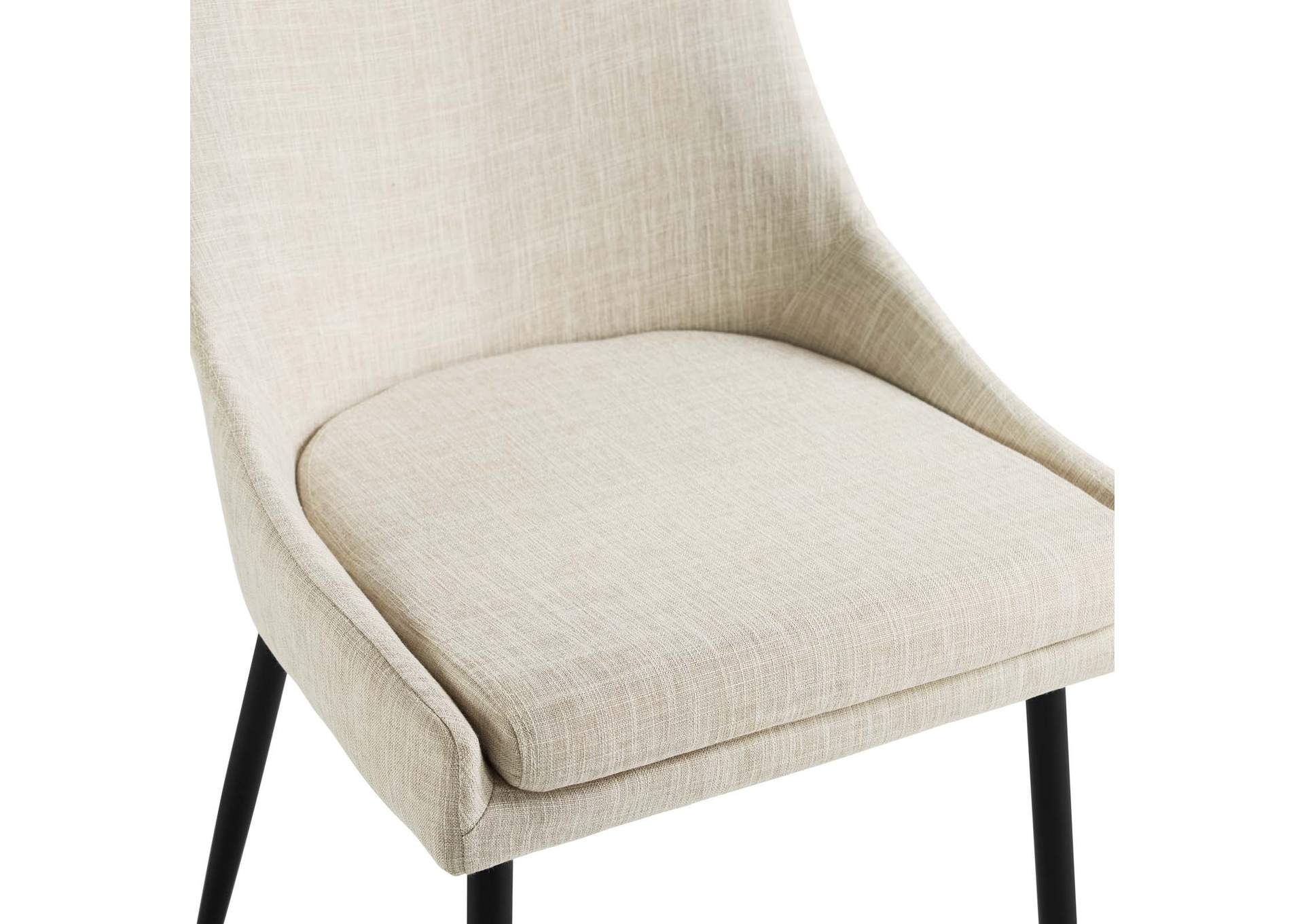 Viscount Black Beige Upholstered Fabric Dining Chairs - [Set of 2],Modway