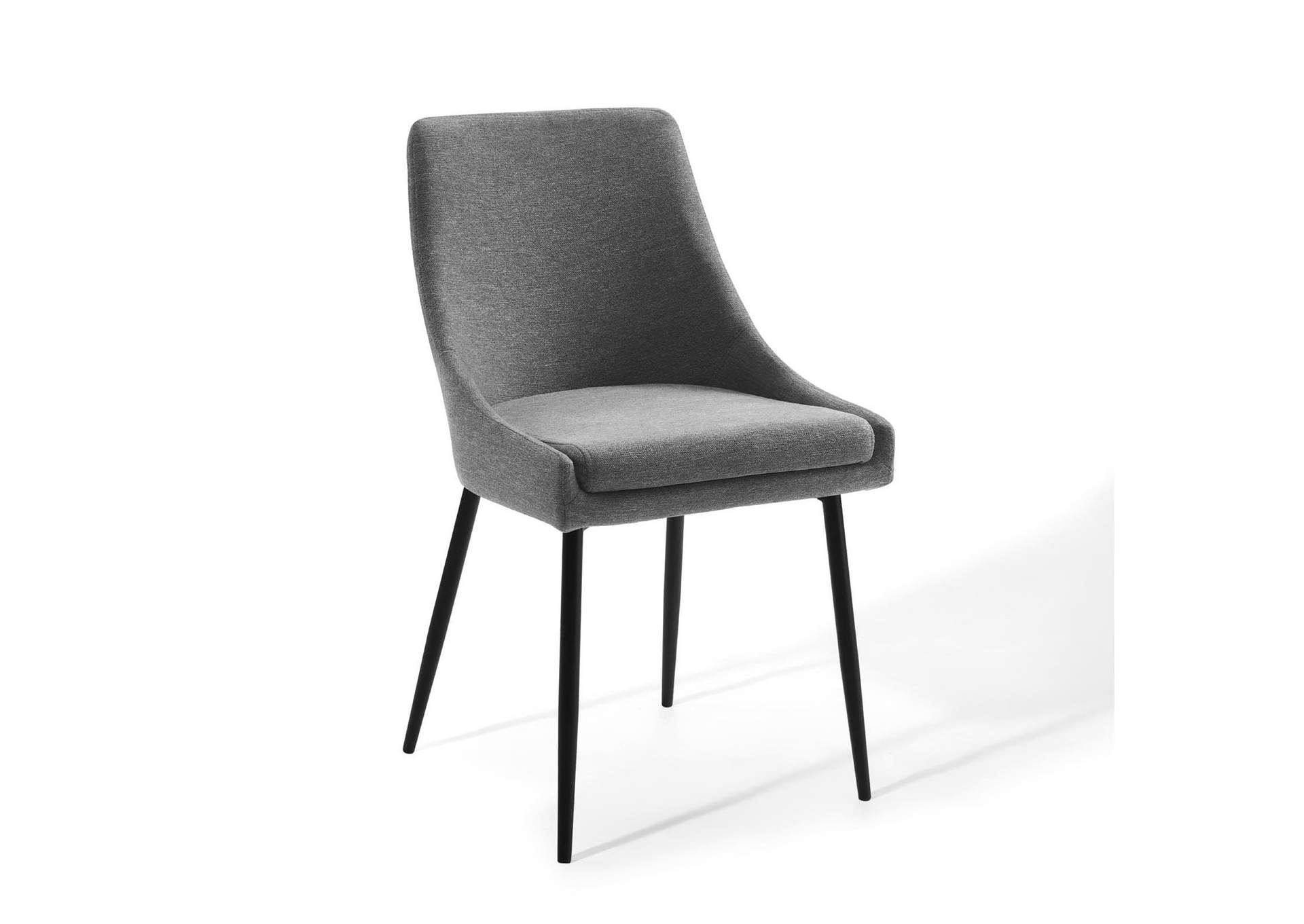 Black Charcoal Viscount Upholstered Fabric Dining Chairs - [Set of 2],Modway