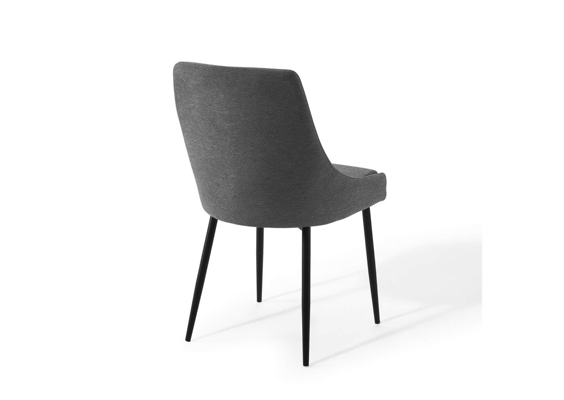 Black Charcoal Viscount Upholstered Fabric Dining Chairs - [Set of 2],Modway