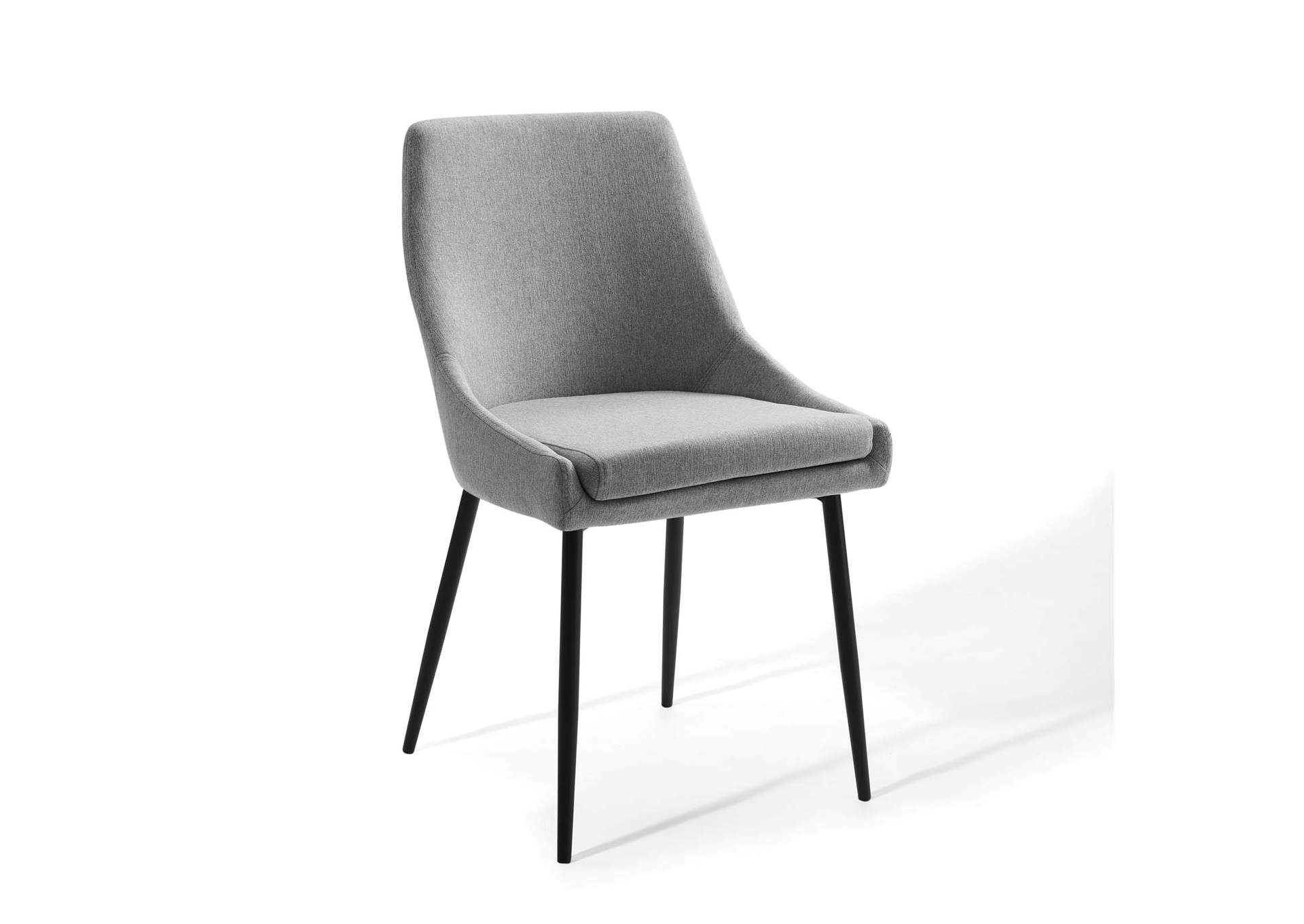 Black Light Gray Viscount Upholstered Fabric Dining Chairs - [Set of 2],Modway
