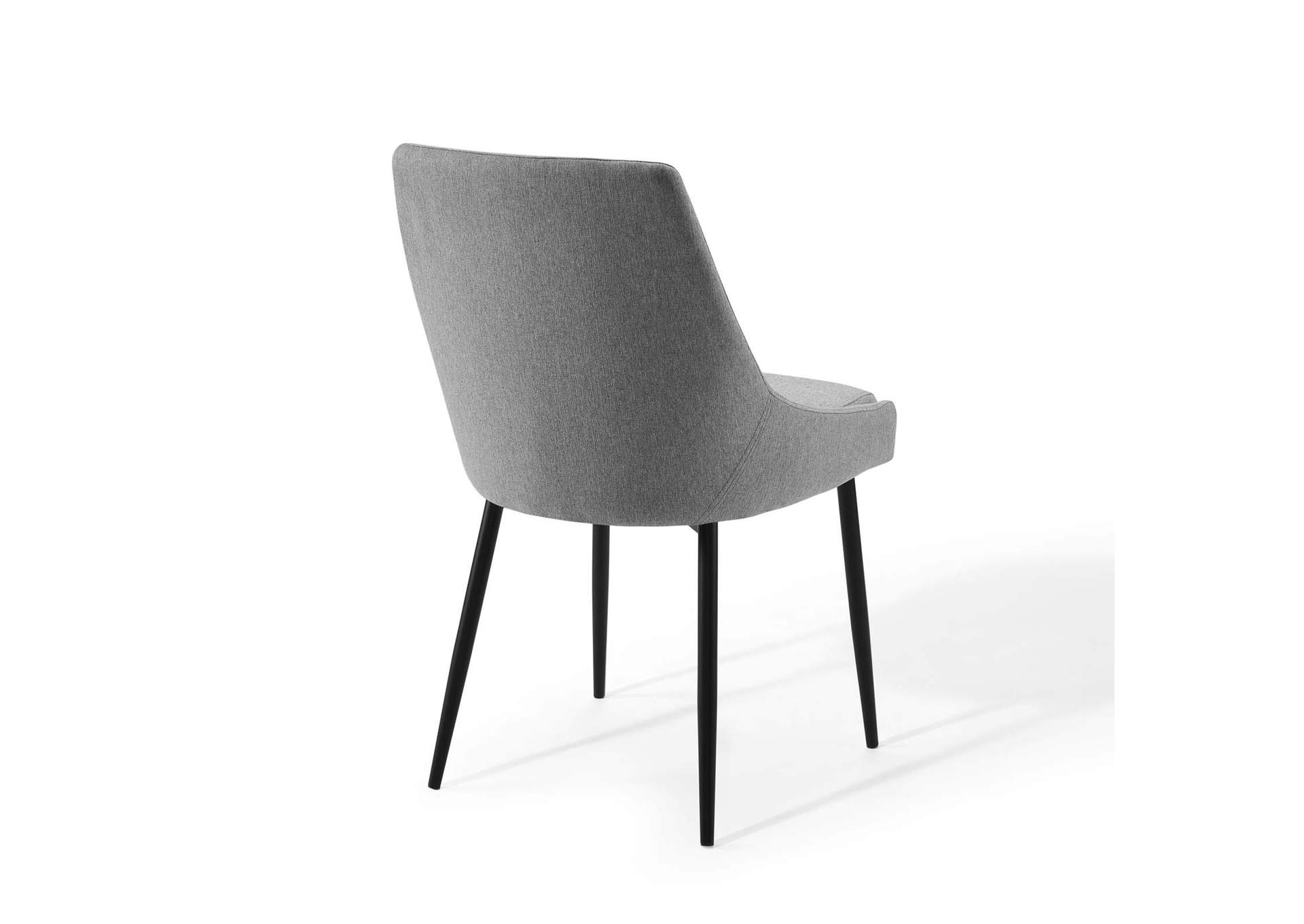 Black Light Gray Viscount Upholstered Fabric Dining Chairs - [Set of 2],Modway