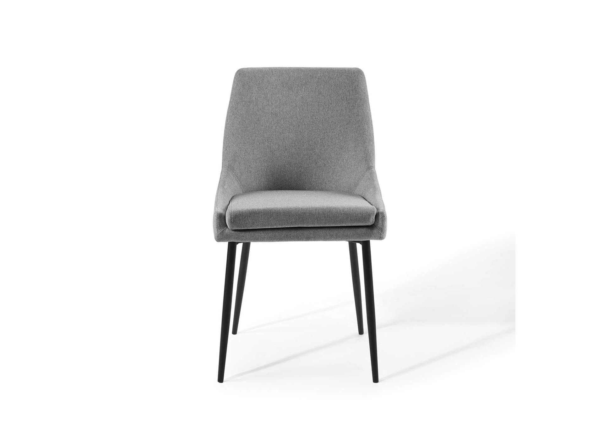 Black Light Gray Viscount Upholstered Fabric Dining Chairs - [Set of 2],Modway