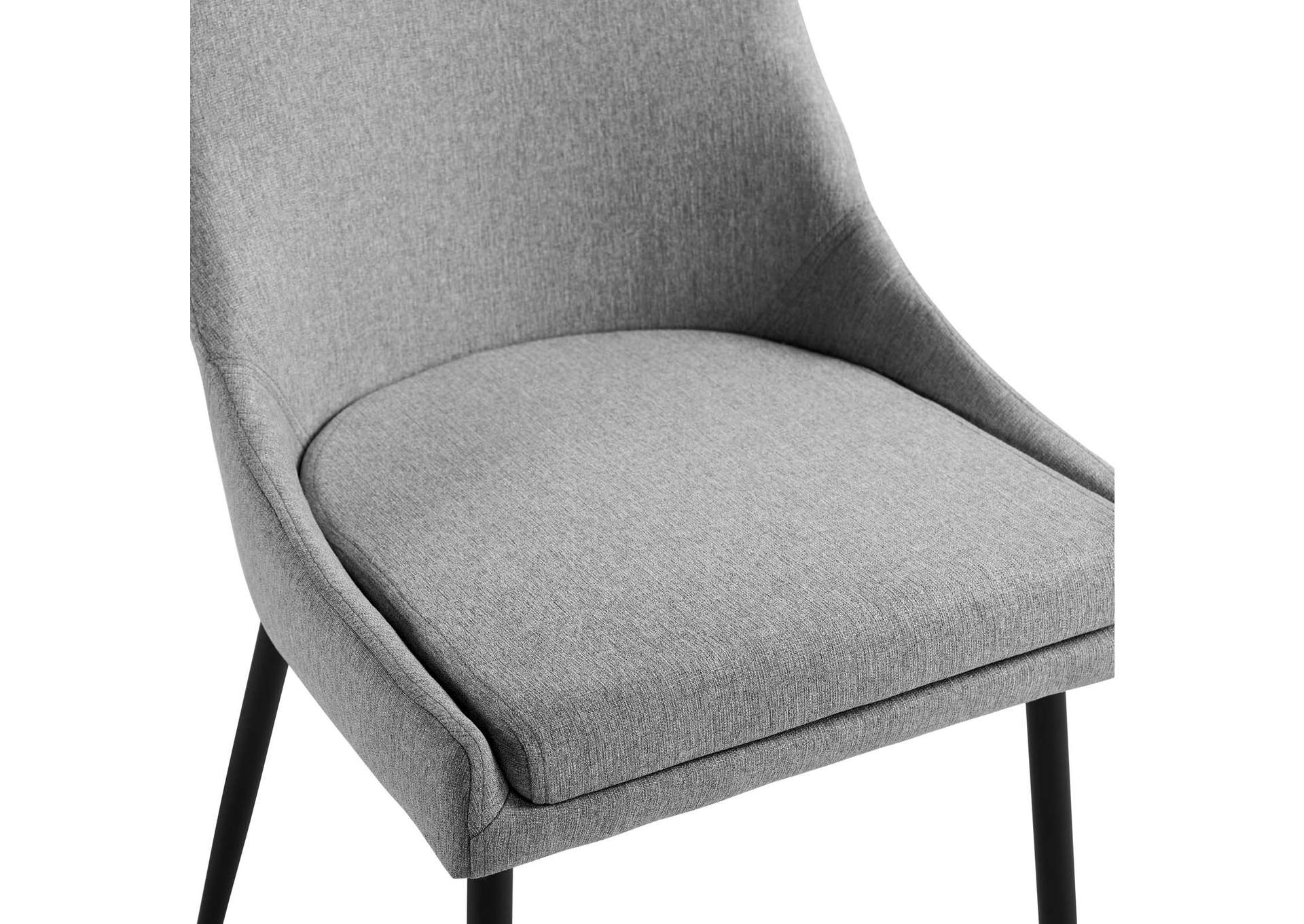 Black Light Gray Viscount Upholstered Fabric Dining Chairs - [Set of 2],Modway