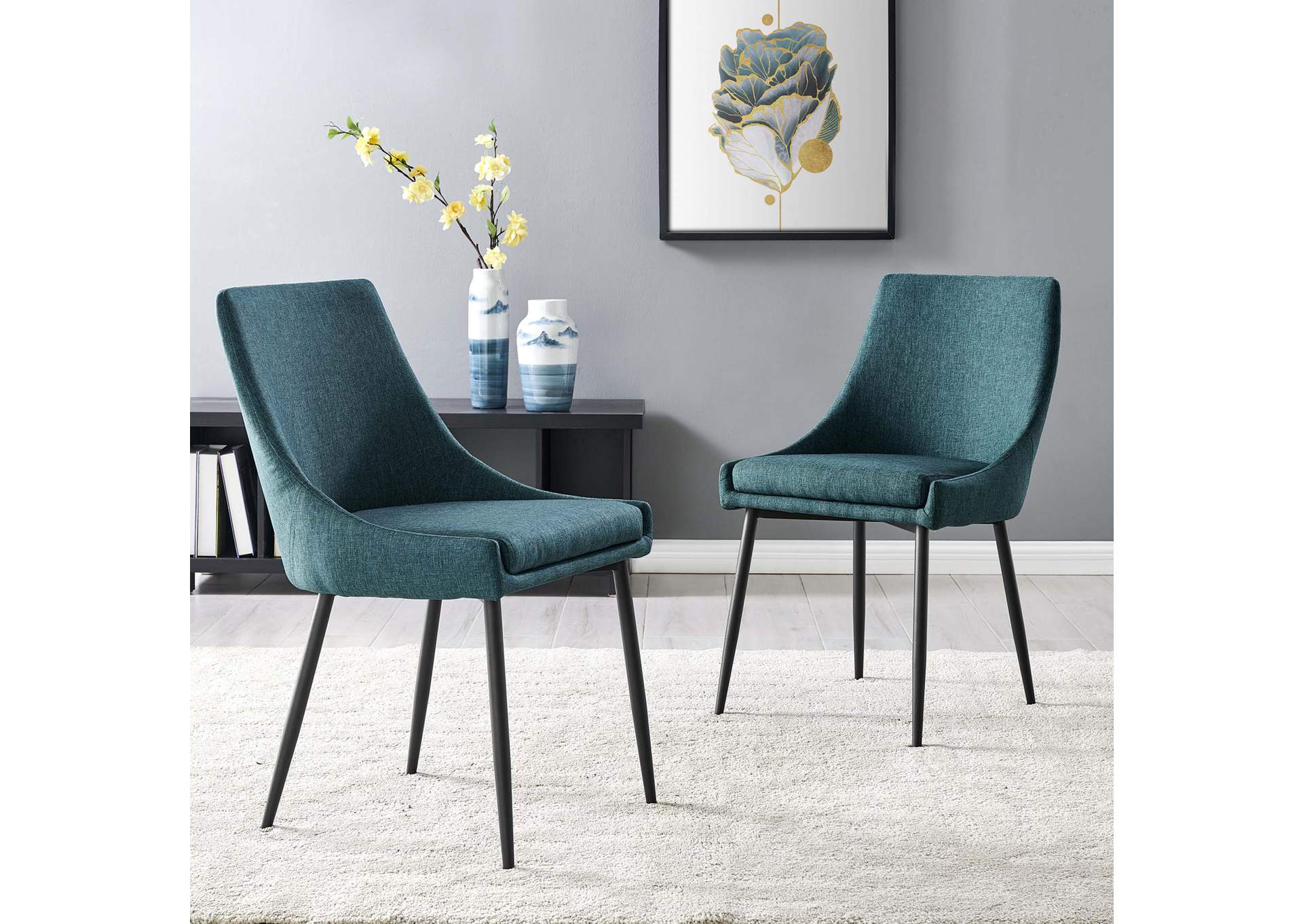 Viscount Upholstered Fabric Dining Chairs - Set of 2,Modway