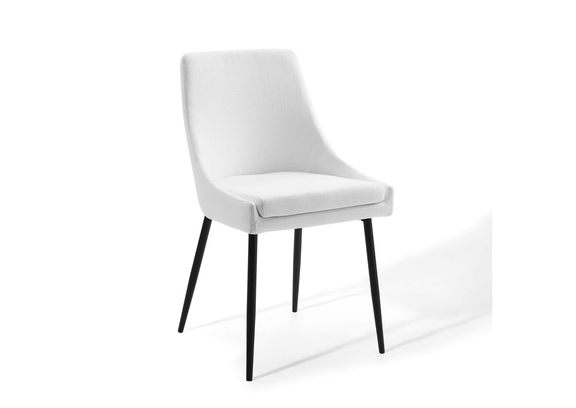 Black White Viscount Upholstered Fabric Dining Chairs - [Set of 2],Modway