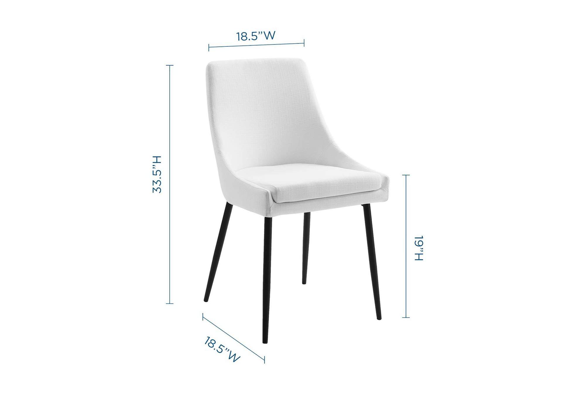 Black White Viscount Upholstered Fabric Dining Chairs - [Set of 2],Modway
