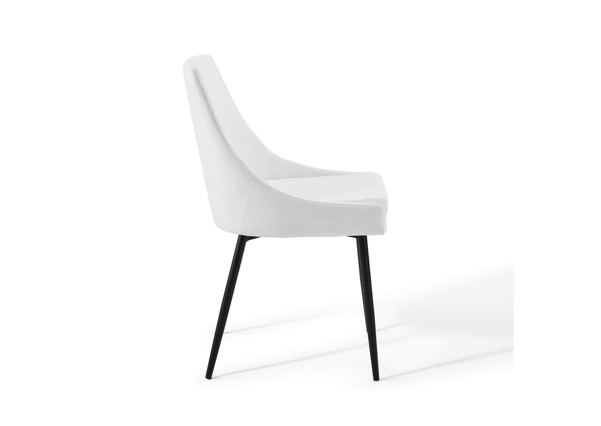 Black White Viscount Upholstered Fabric Dining Chairs - [Set of 2],Modway