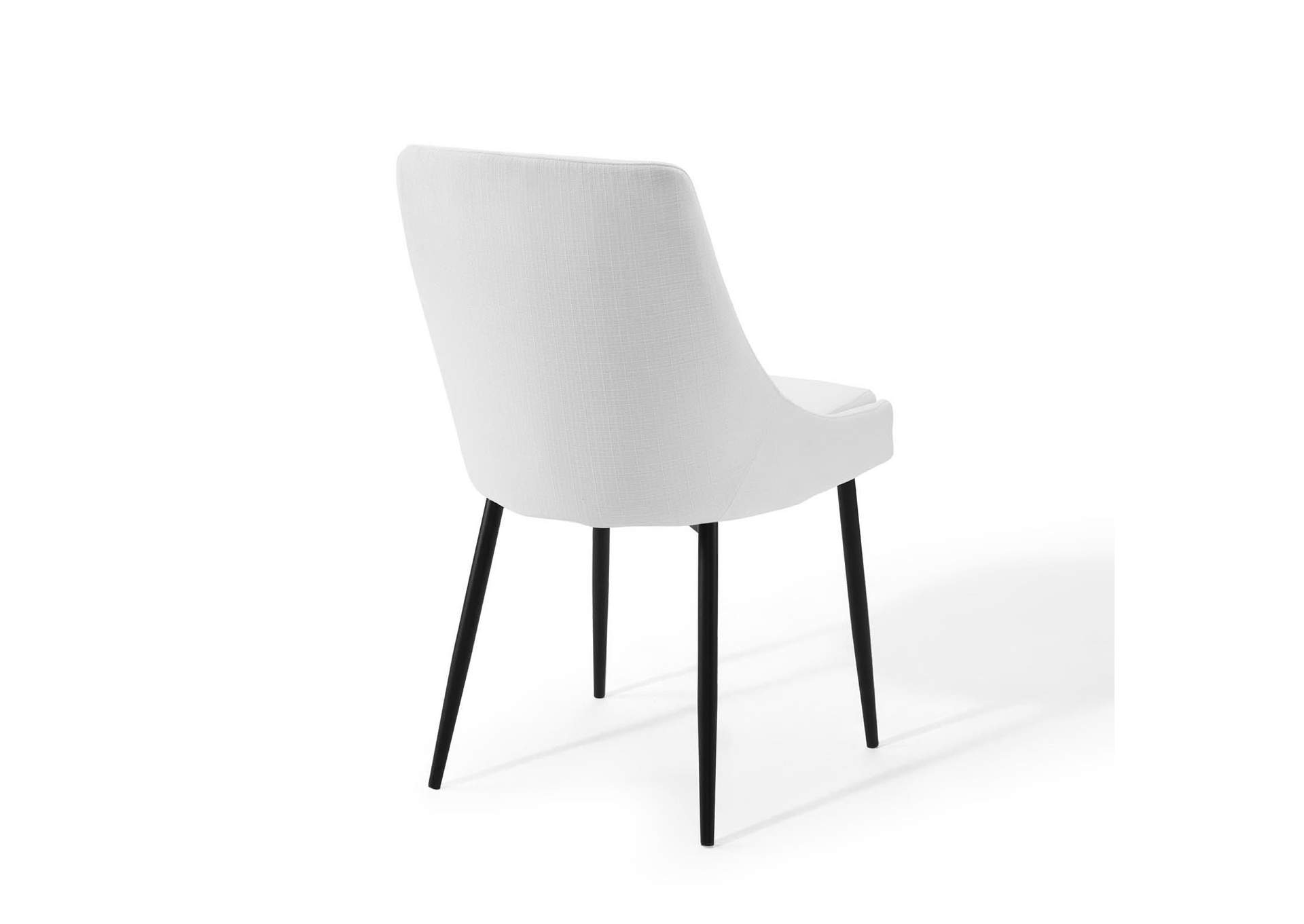 Black White Viscount Upholstered Fabric Dining Chairs - [Set of 2],Modway