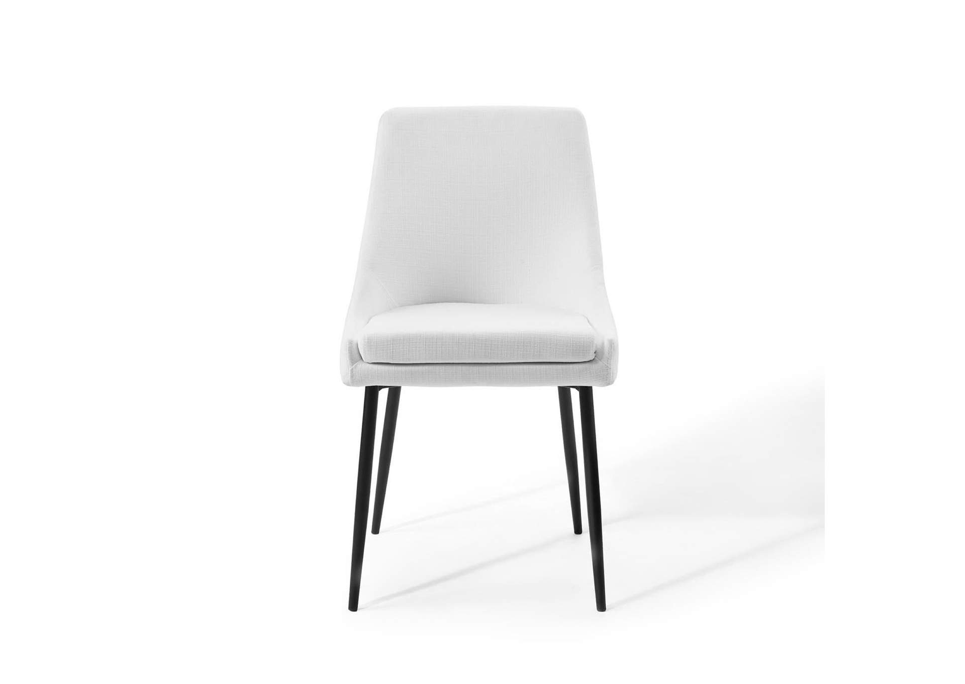 Black White Viscount Upholstered Fabric Dining Chairs - [Set of 2],Modway