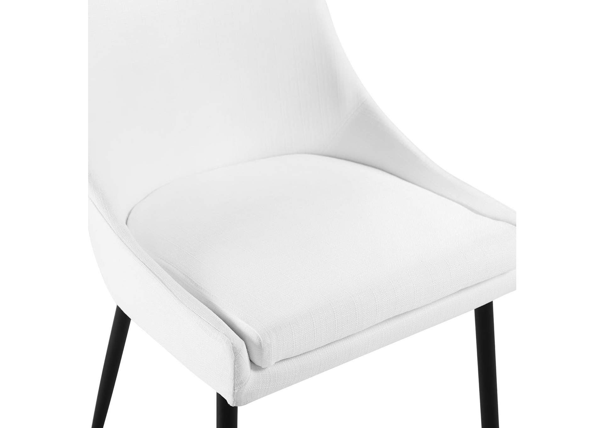 Black White Viscount Upholstered Fabric Dining Chairs - [Set of 2],Modway