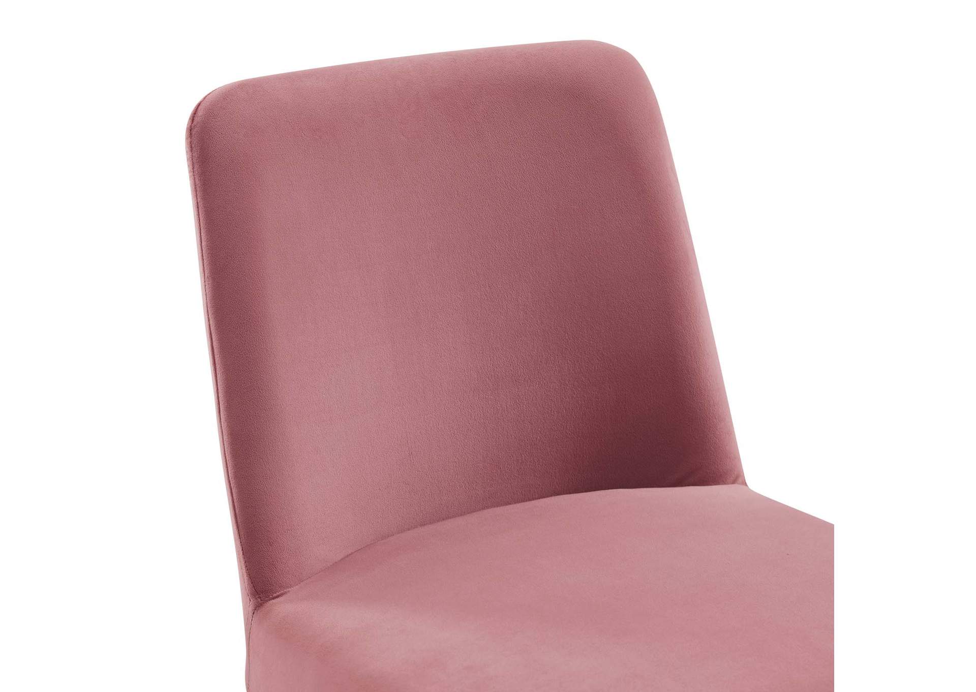 Gold Dusty Rose Amplify Sled Base Performance Velvet Dining Side Chair,Modway