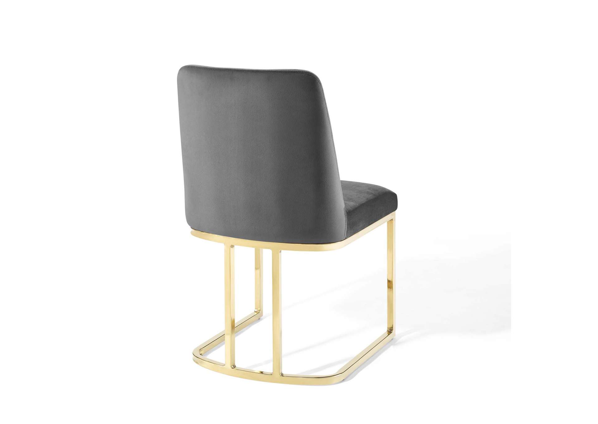 Gold Gray Amplify Sled Base Performance Velvet Dining Side Chair,Modway