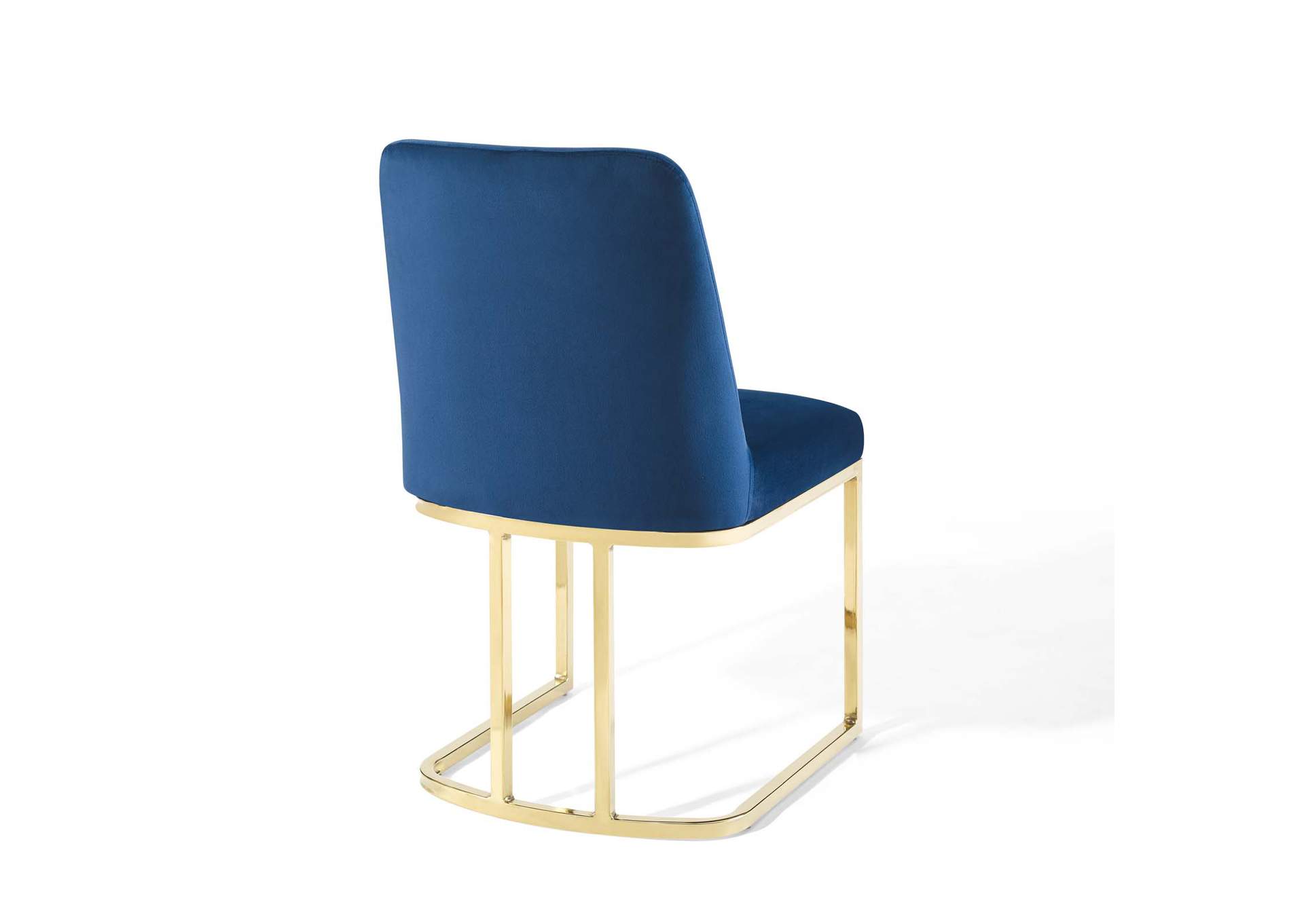 Gold Navy Amplify Sled Base Performance Velvet Dining Side Chair,Modway