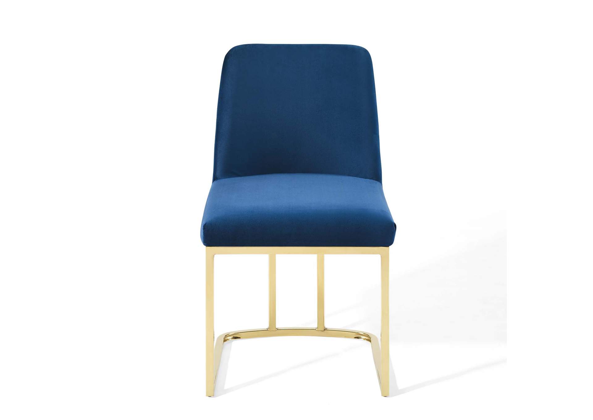Gold Navy Amplify Sled Base Performance Velvet Dining Side Chair,Modway