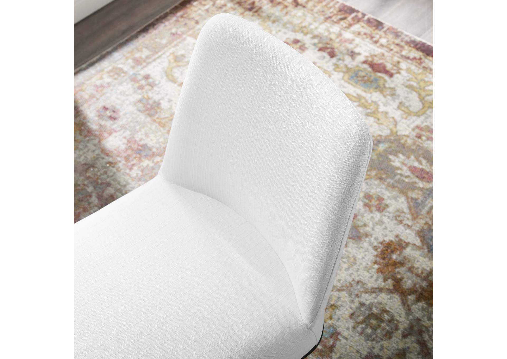 Black White Amplify Sled Base Upholstered Fabric Dining Side Chair,Modway