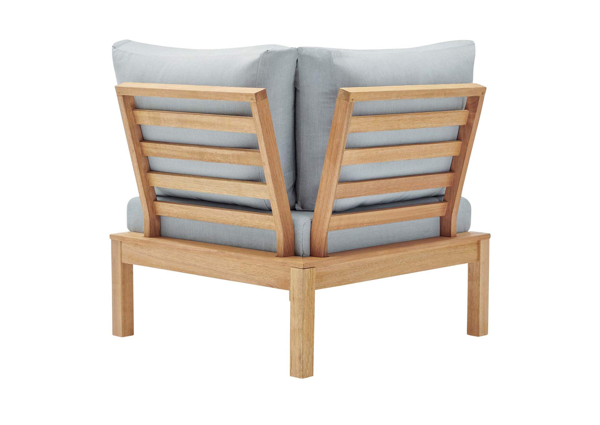 Natural Light Blue Freeport 3 Piece Outdoor Patio Karri Wood Sectional,Modway