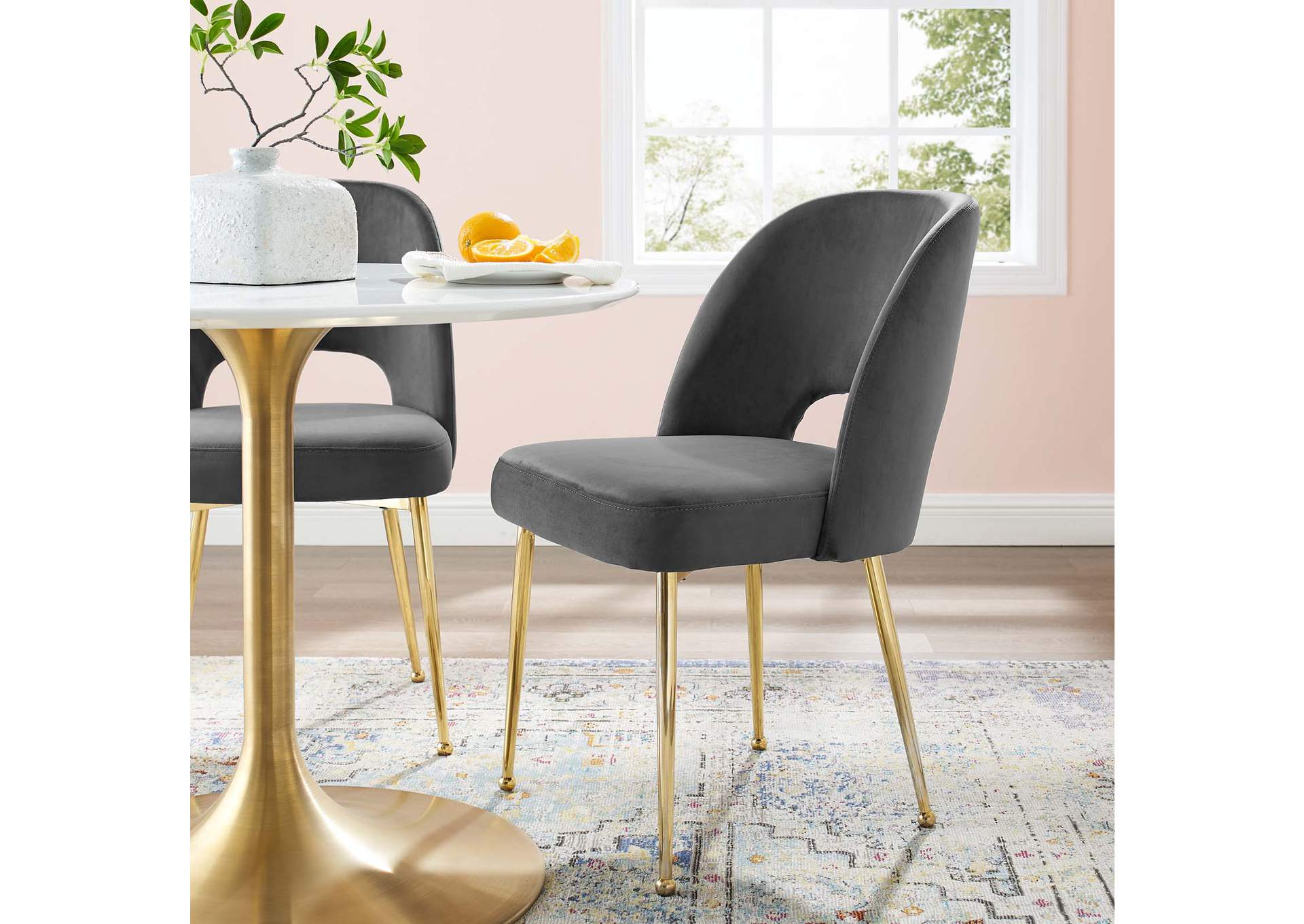 Charcoal Rouse Dining Room Side Chair,Modway