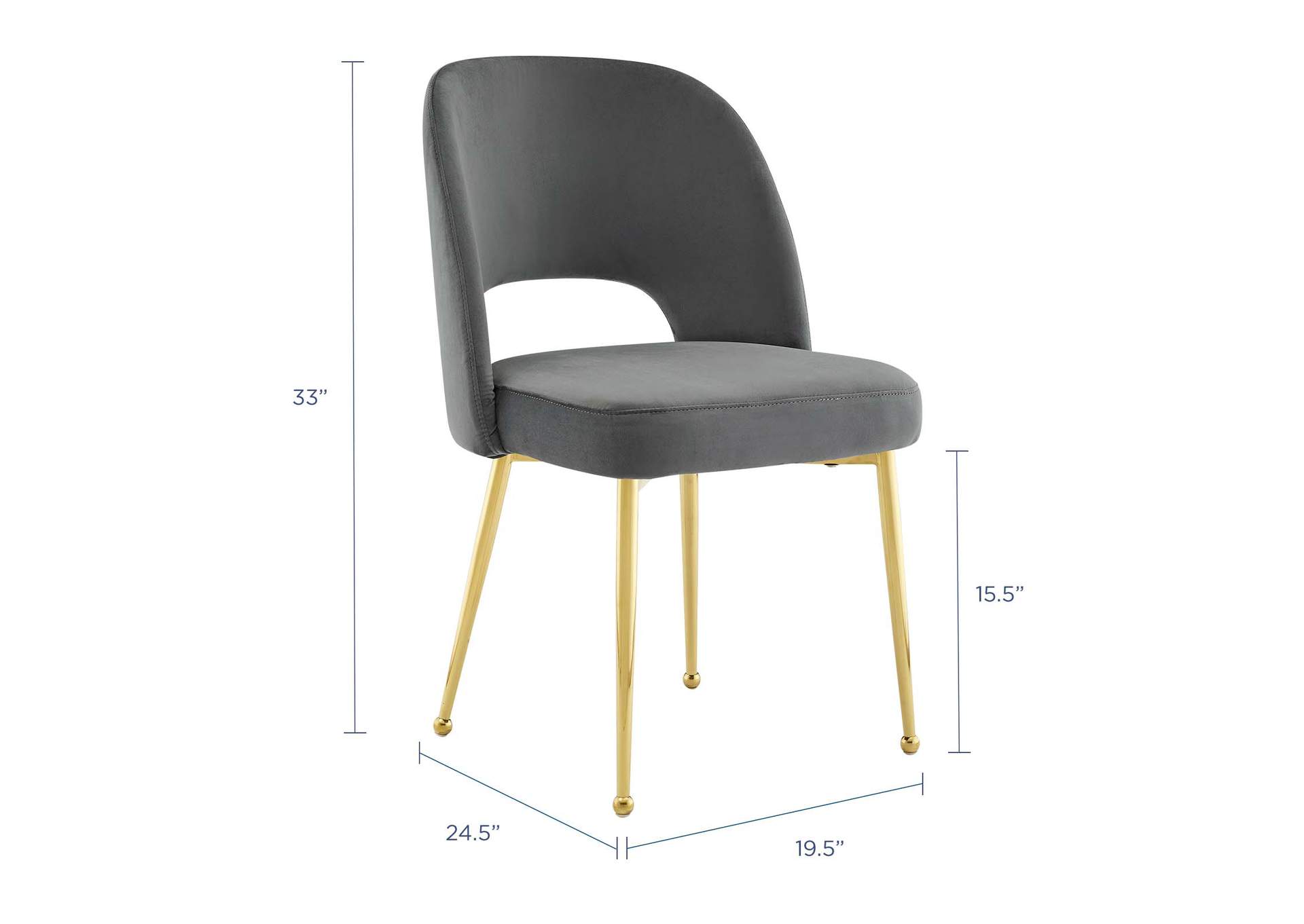 Charcoal Rouse Dining Room Side Chair,Modway