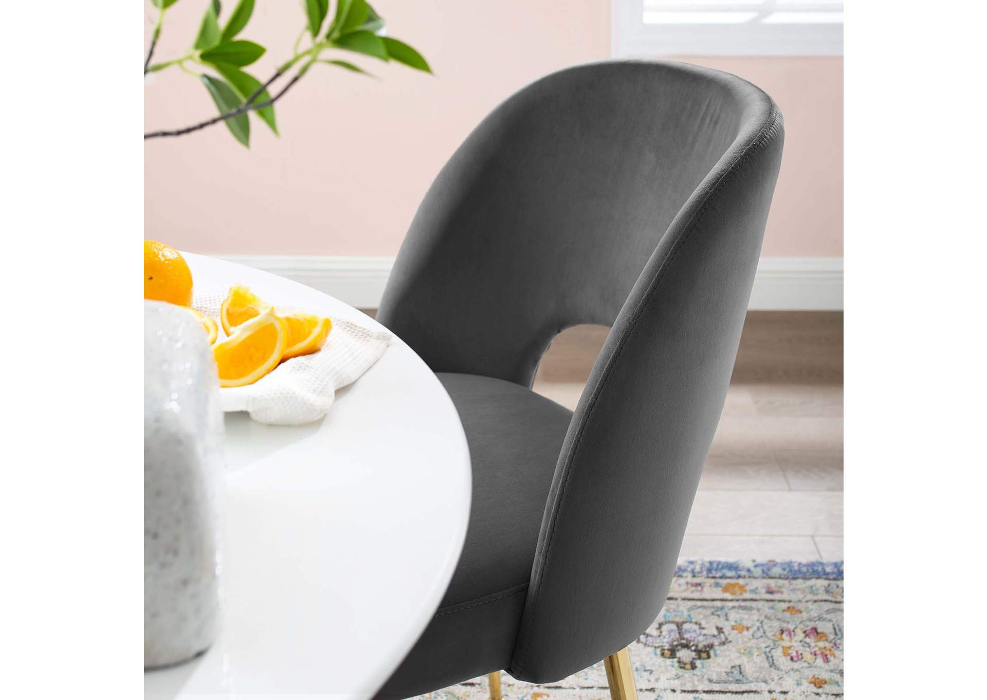 Charcoal Rouse Dining Room Side Chair,Modway