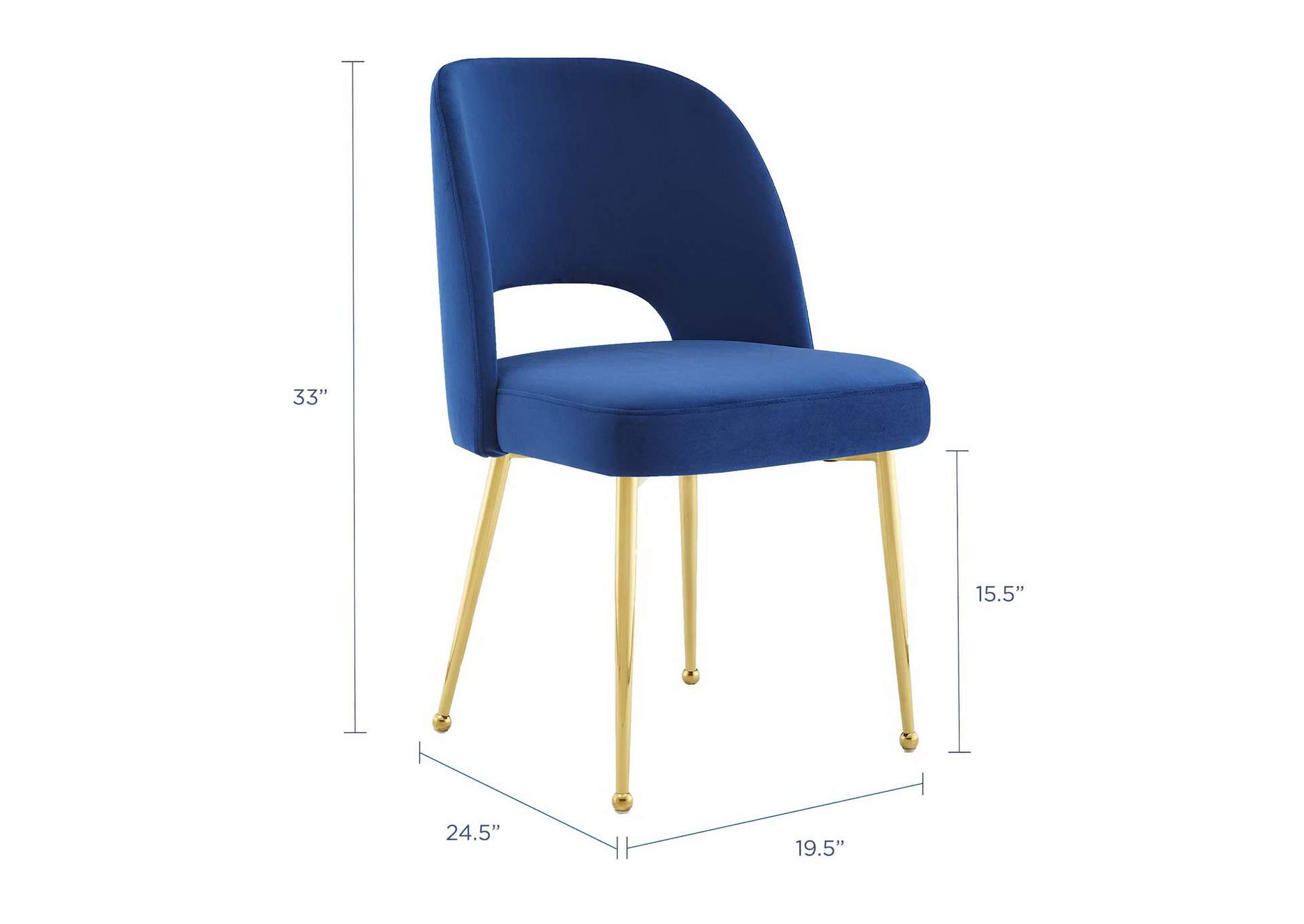 Navy Rouse Dining Room Side Chair,Modway