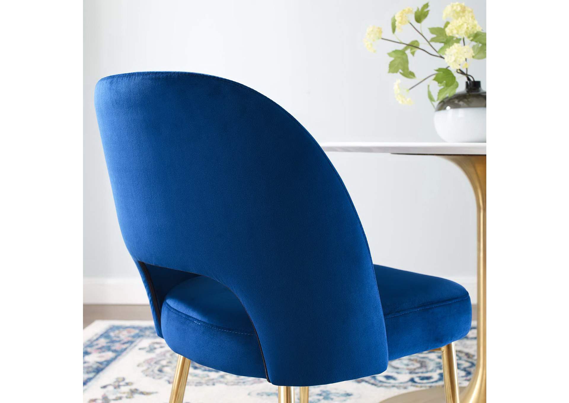 Navy Rouse Dining Room Side Chair,Modway