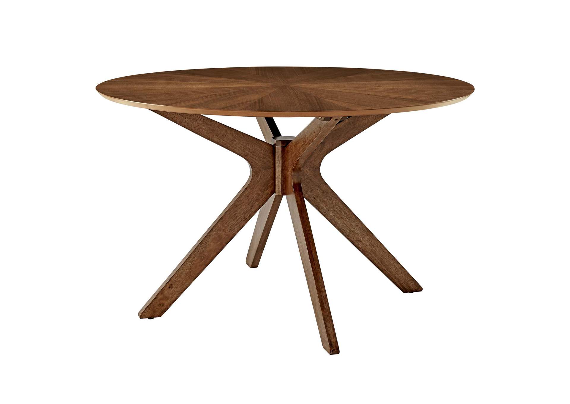 Walnut Crossroads 47" Round Wood Dining Table,Modway