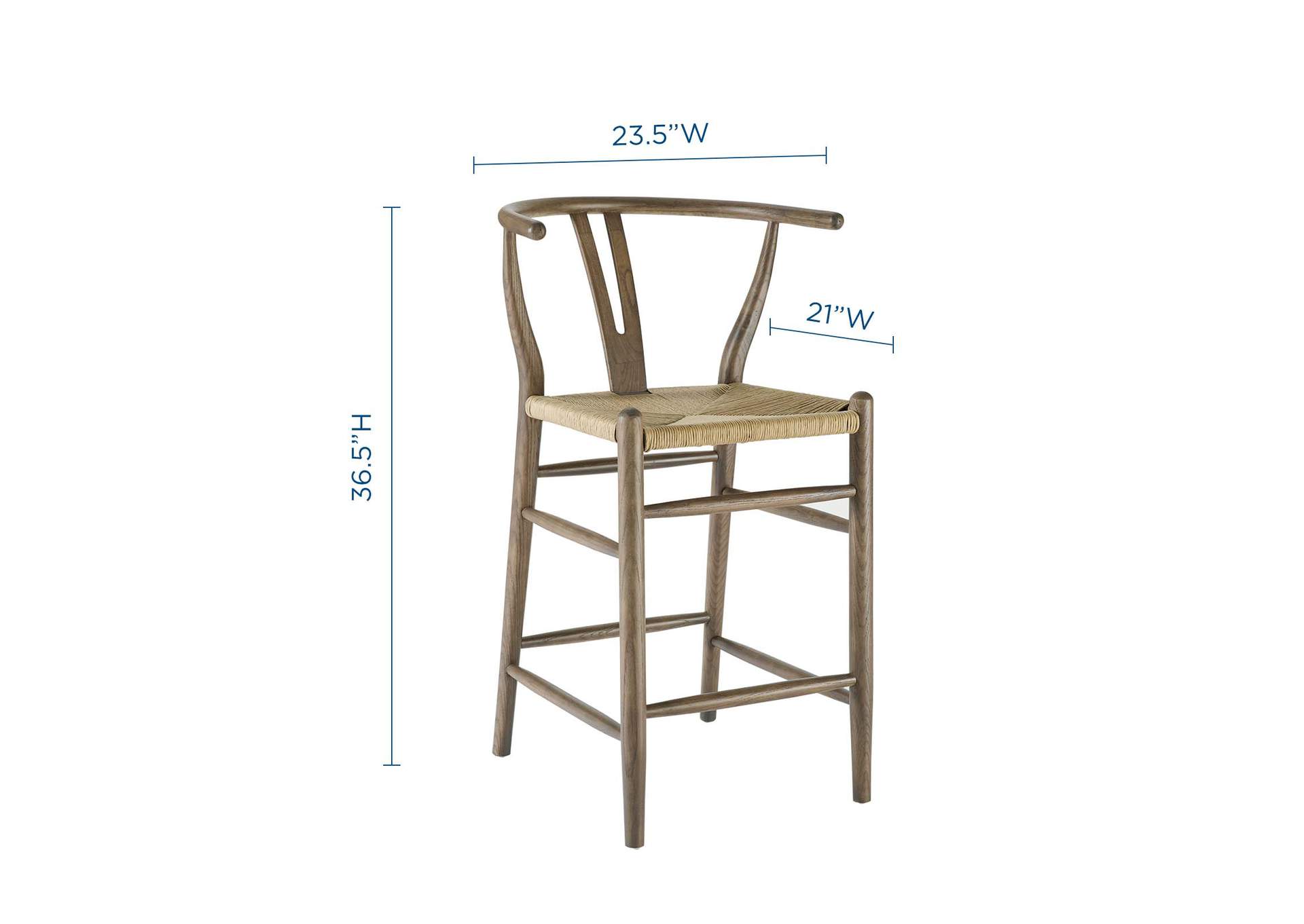 Gray Amish Wood Counter Stool,Modway