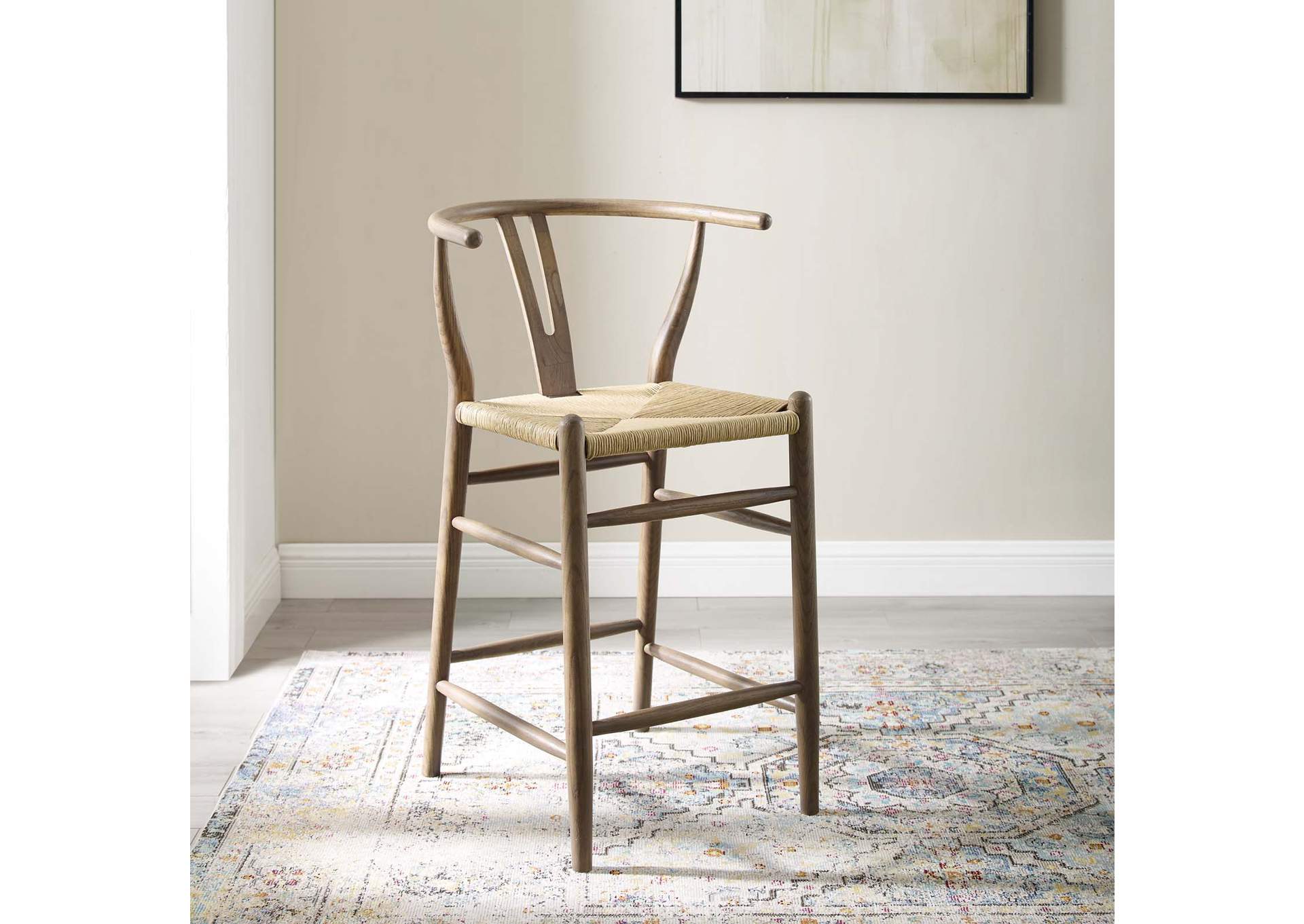 Gray Amish Wood Counter Stool,Modway