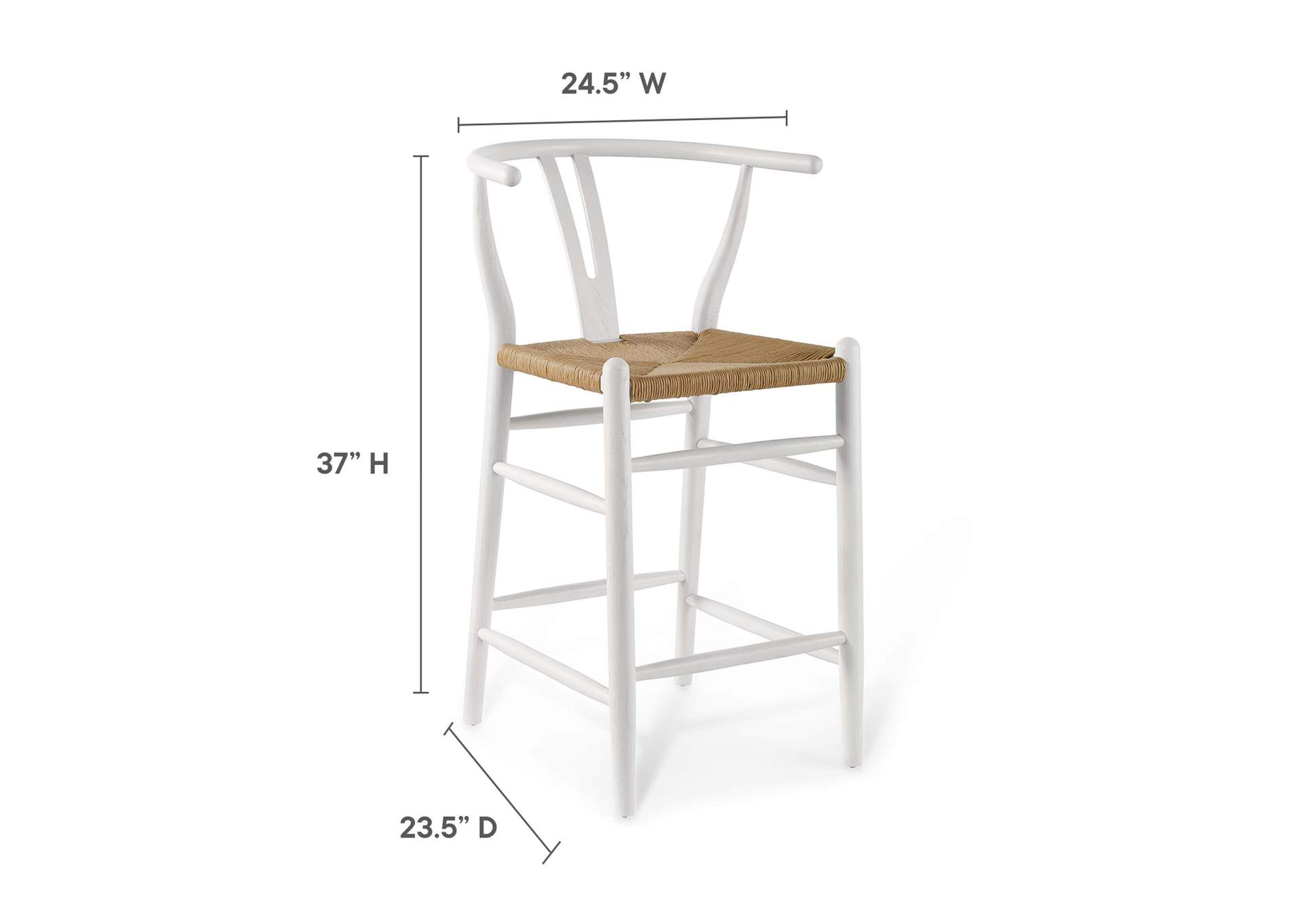 White Amish Wood Counter Stool,Modway