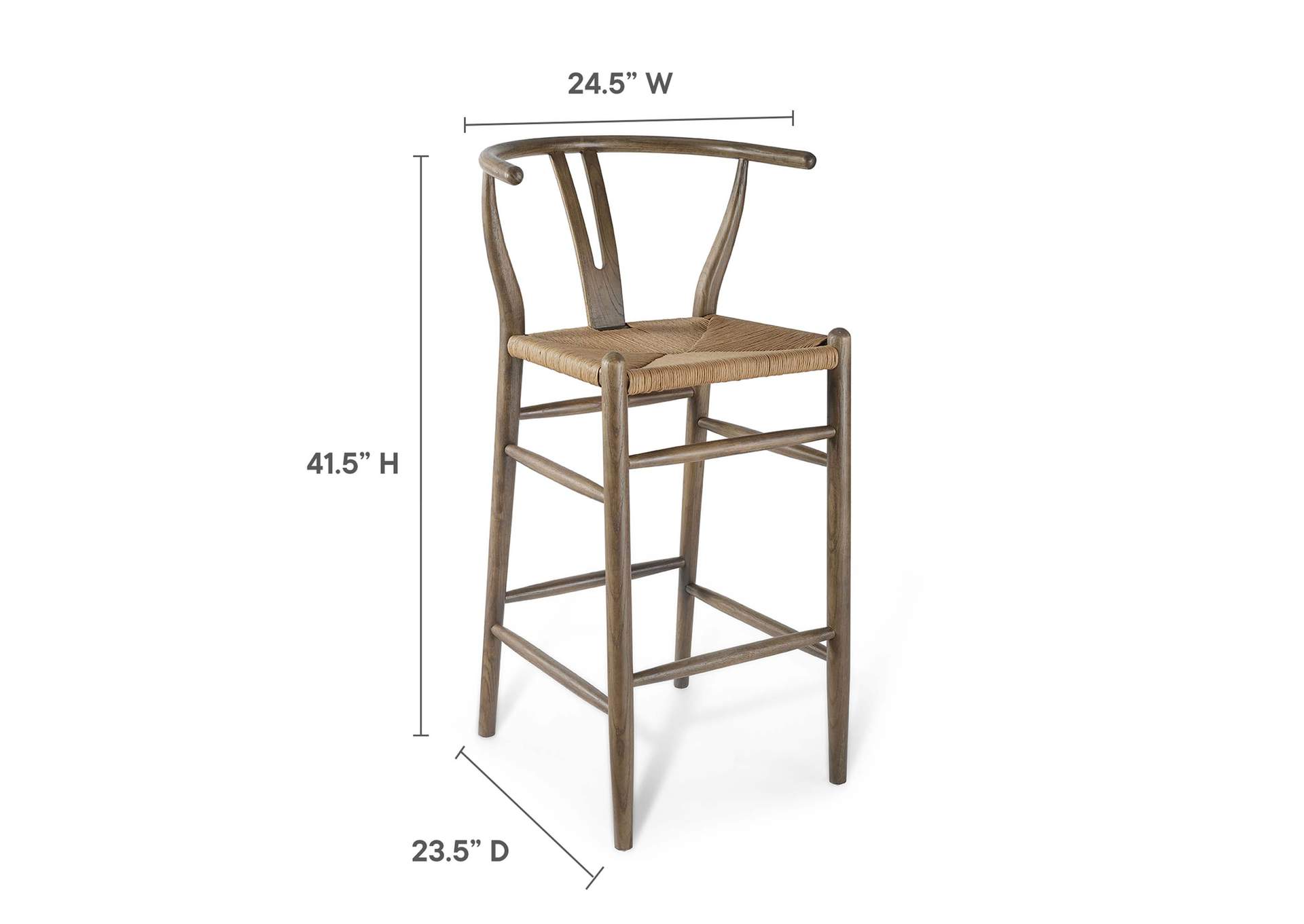Gray Amish Wood Bar Stool,Modway